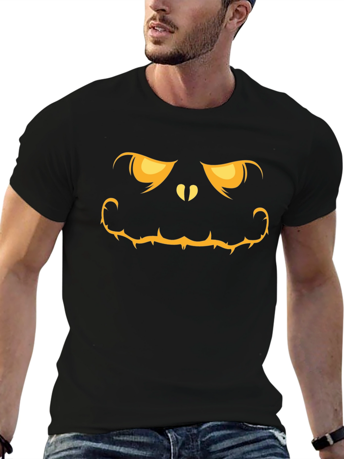Spooky Pumpkin Face Graphic Tee
