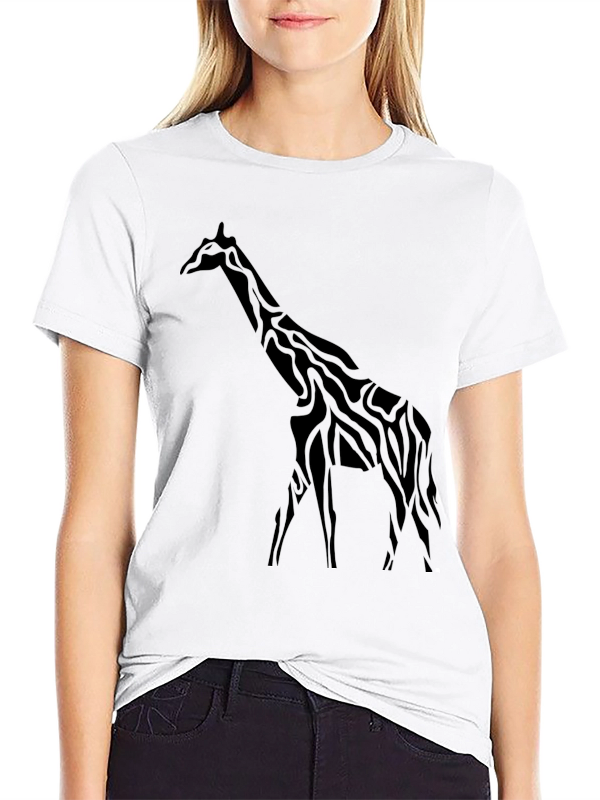Giraffe Graphic Black T-Shirt - Stylish Mens Tee