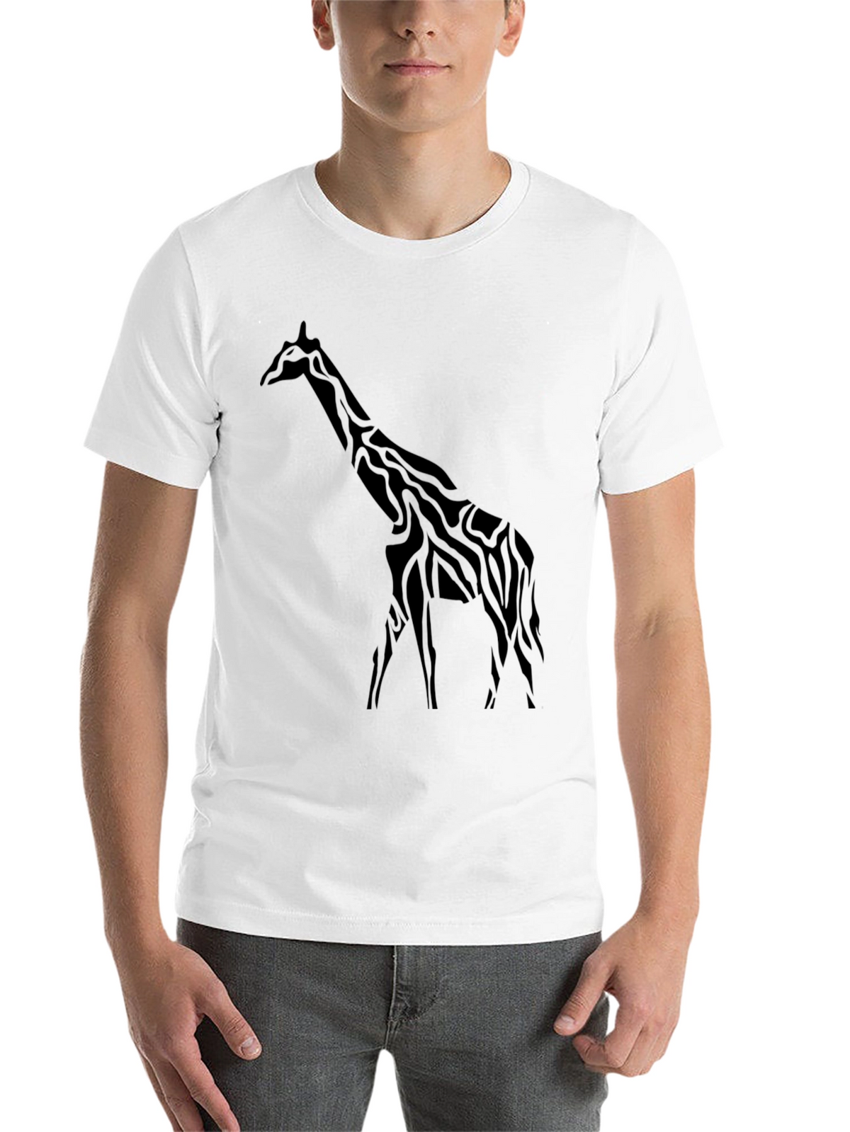 Giraffe Graphic Black T-Shirt - Stylish Mens Tee