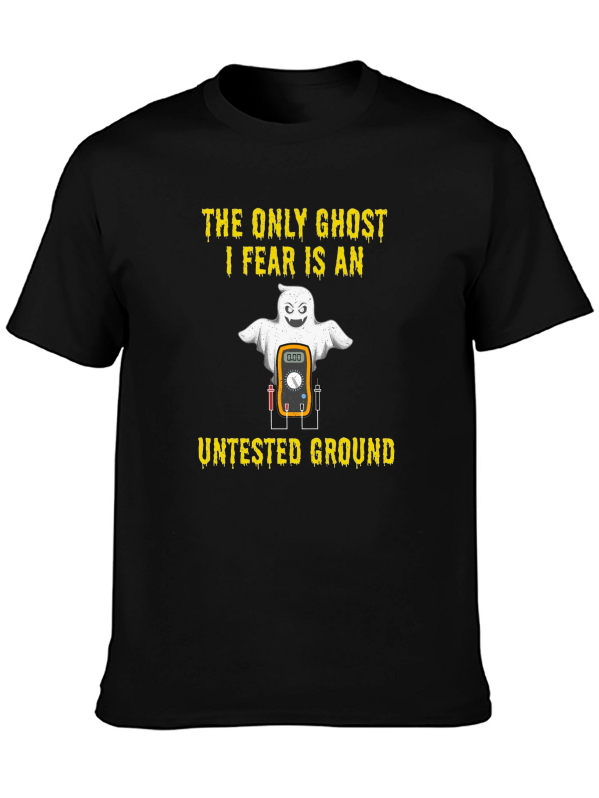 Electrician Halloween Ghost Untested Ground T-Shirt