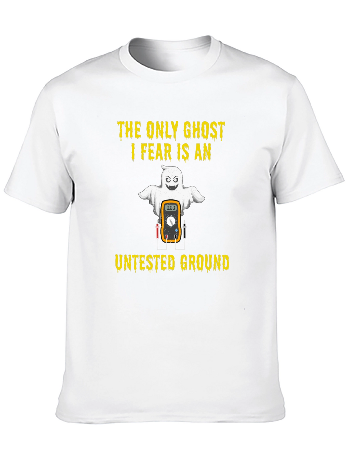 Electrician Halloween Ghost Untested Ground T-Shirt