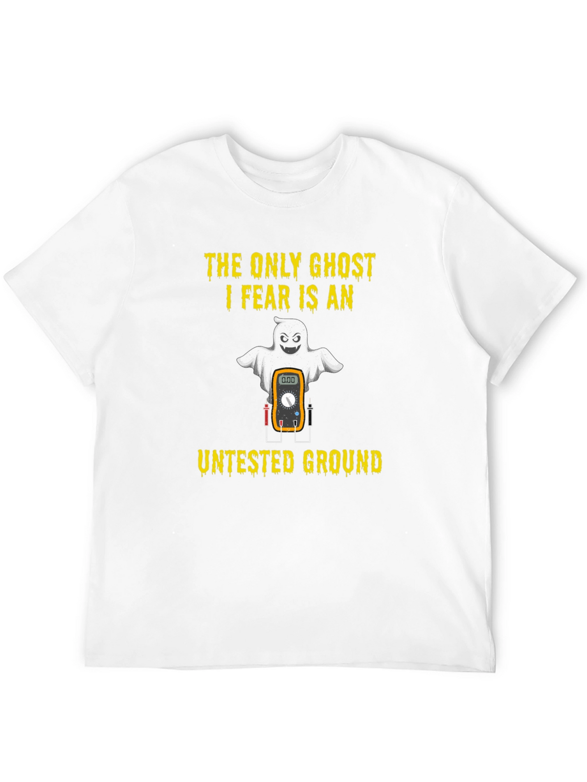 Electrician Halloween Ghost Untested Ground T-Shirt