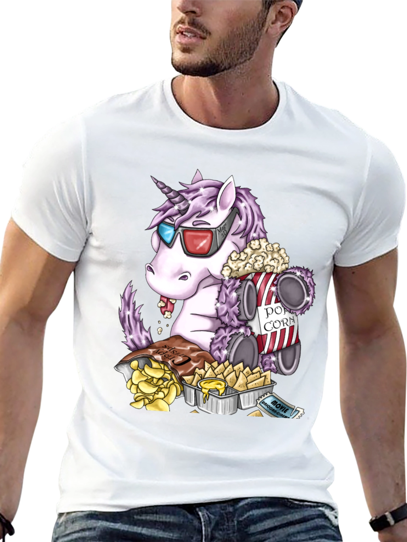 Unicorn Movie Night Graphic Tee