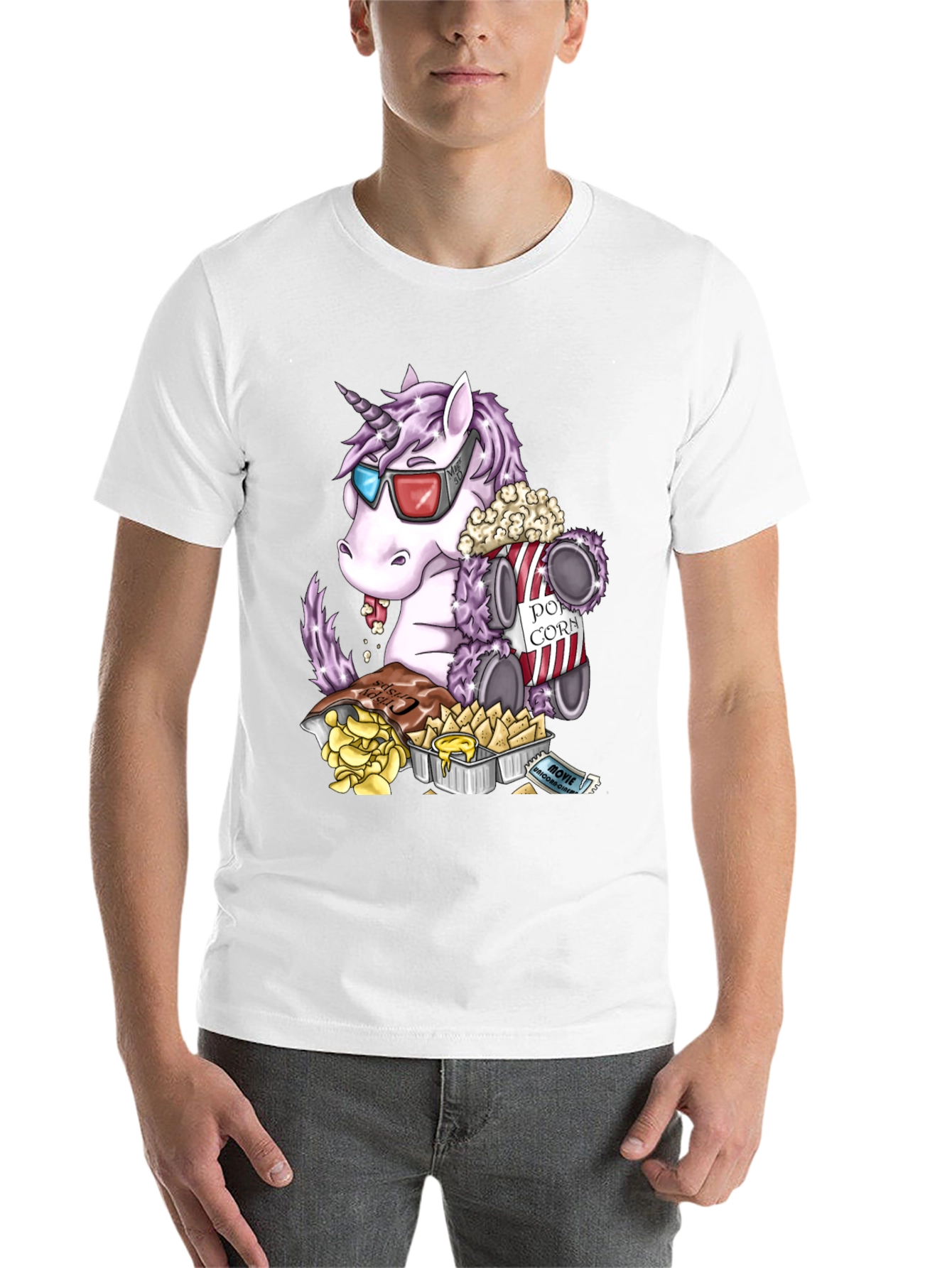 Unicorn Movie Night Graphic Tee