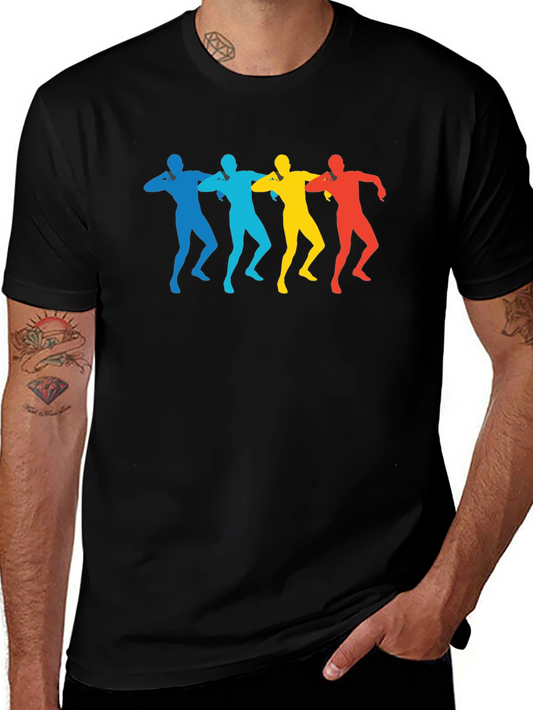 Retro Colorful Silhouette Dancer Graphic T-Shirt