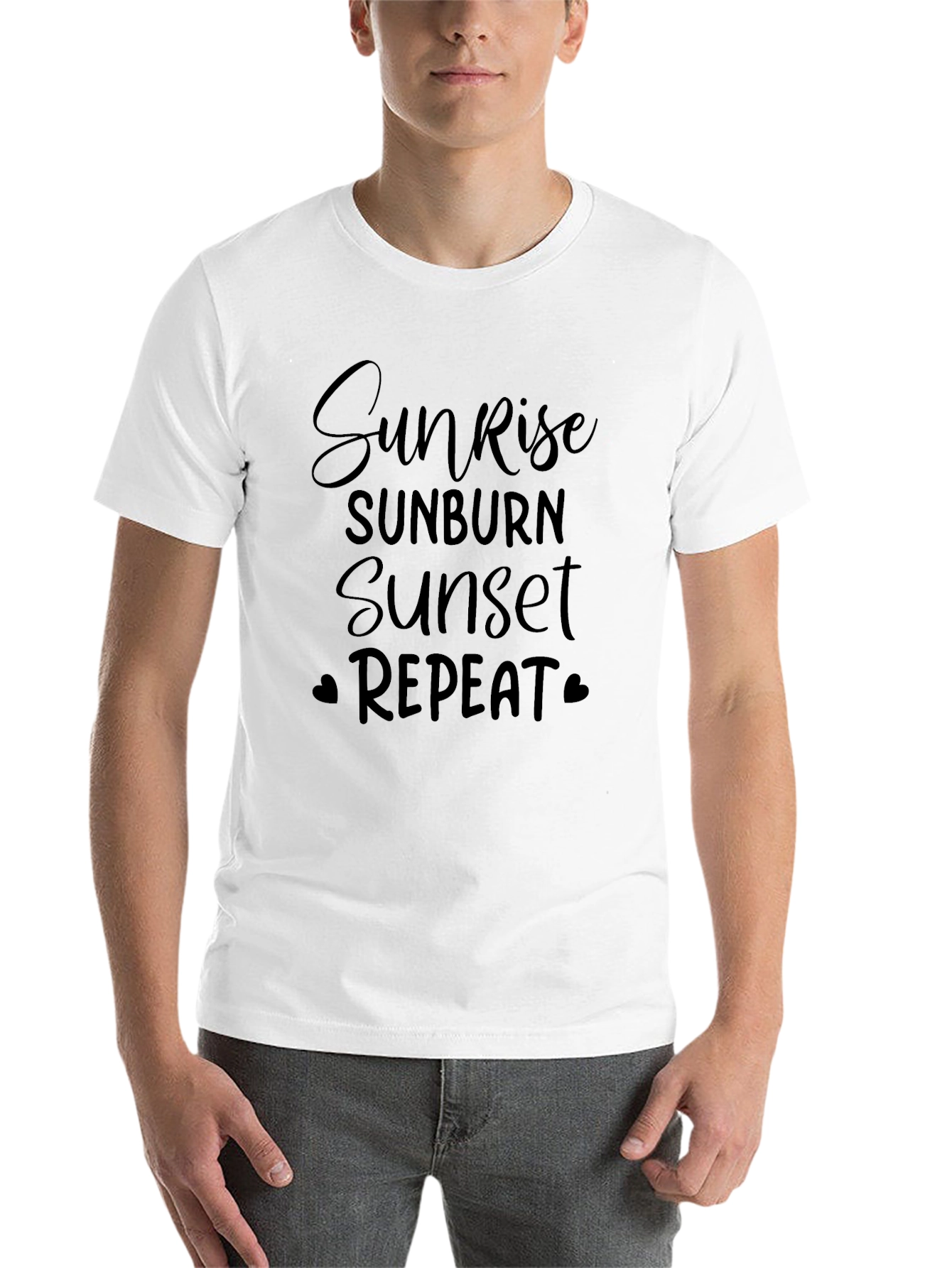 Sunrise Sunburn Sunset Repeat Black T-Shirt