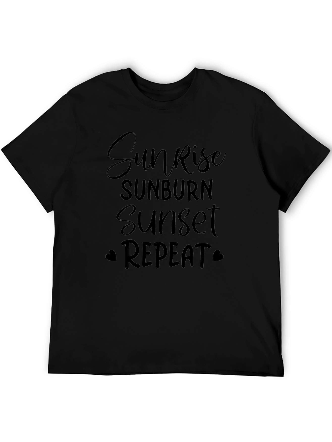 Sunrise Sunburn Sunset Repeat Black T-Shirt