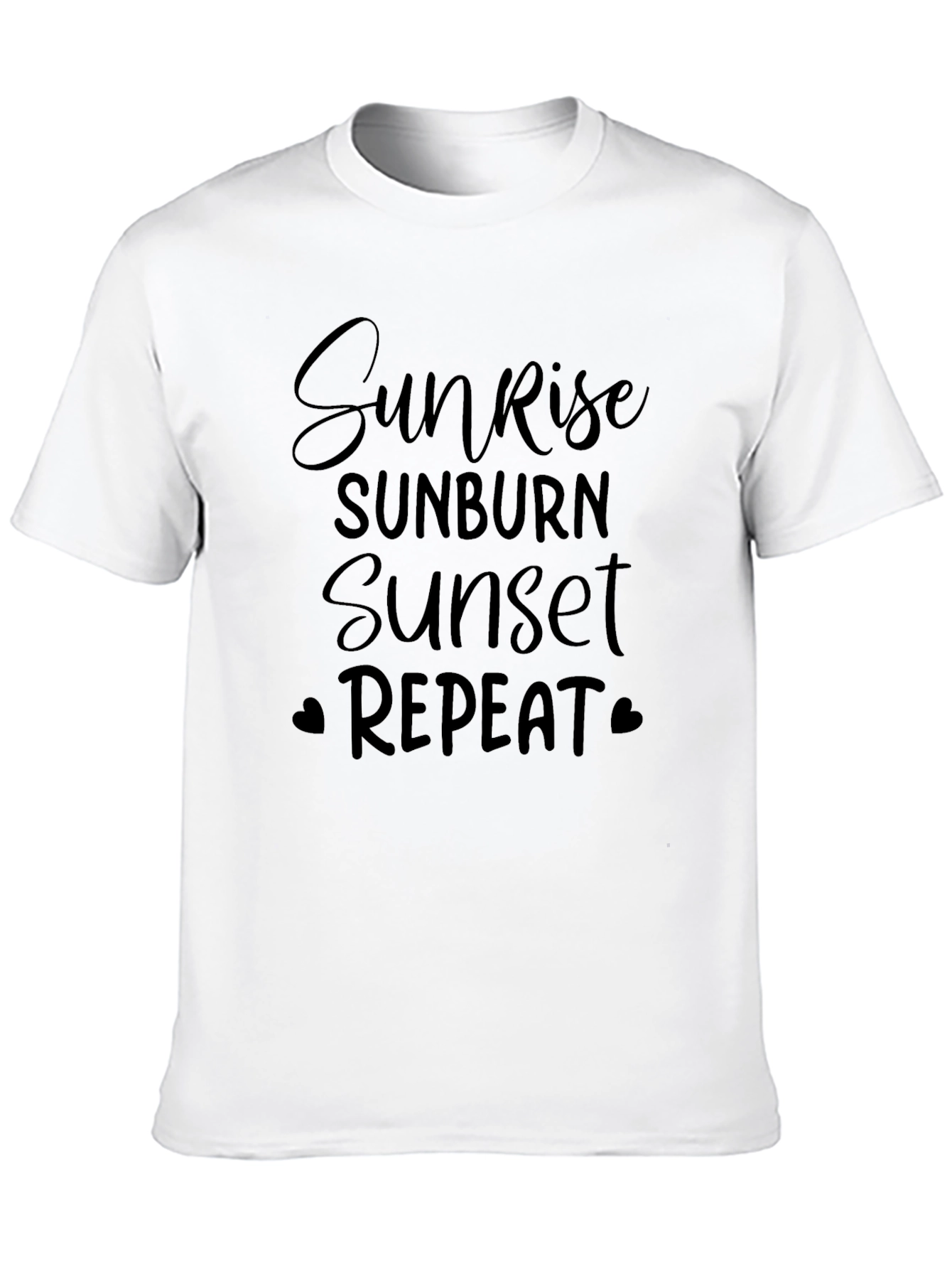 Sunrise Sunburn Sunset Repeat Black T-Shirt