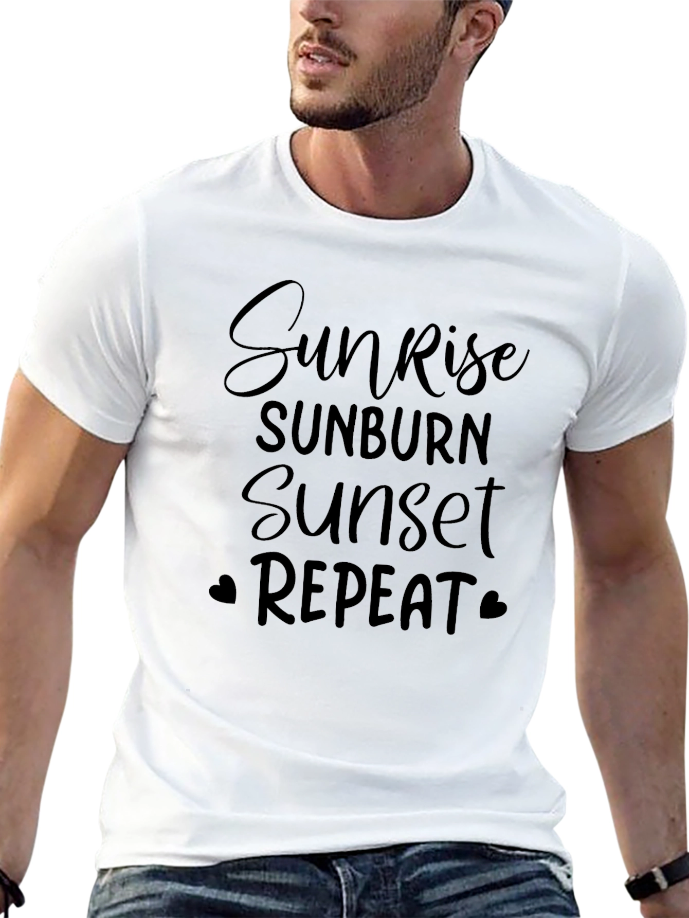 Sunrise Sunburn Sunset Repeat Black T-Shirt