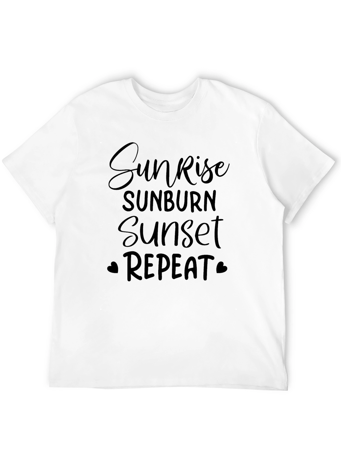 Sunrise Sunburn Sunset Repeat Black T-Shirt