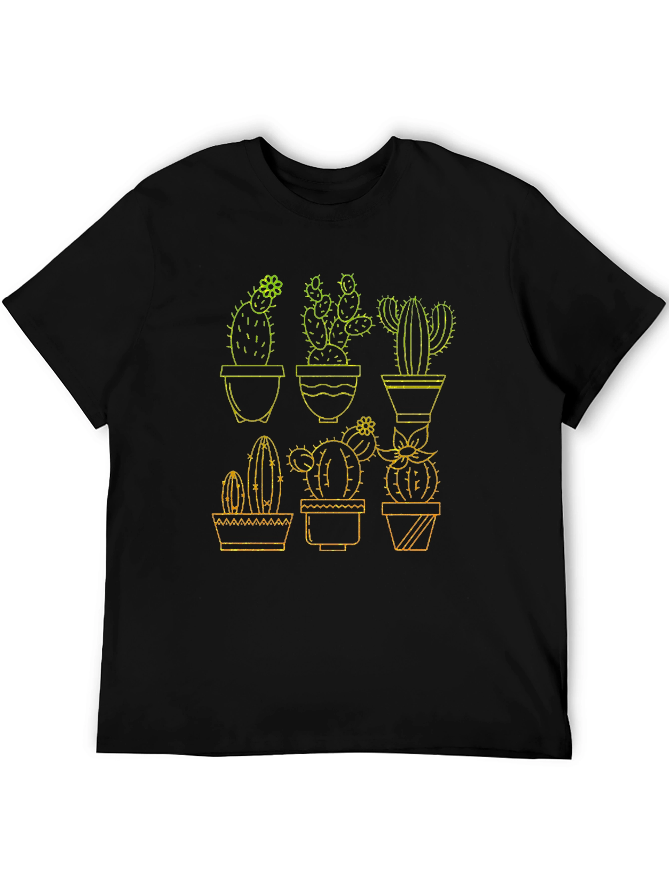 Cactus Graphic Tee - Black Cotton T-Shirt