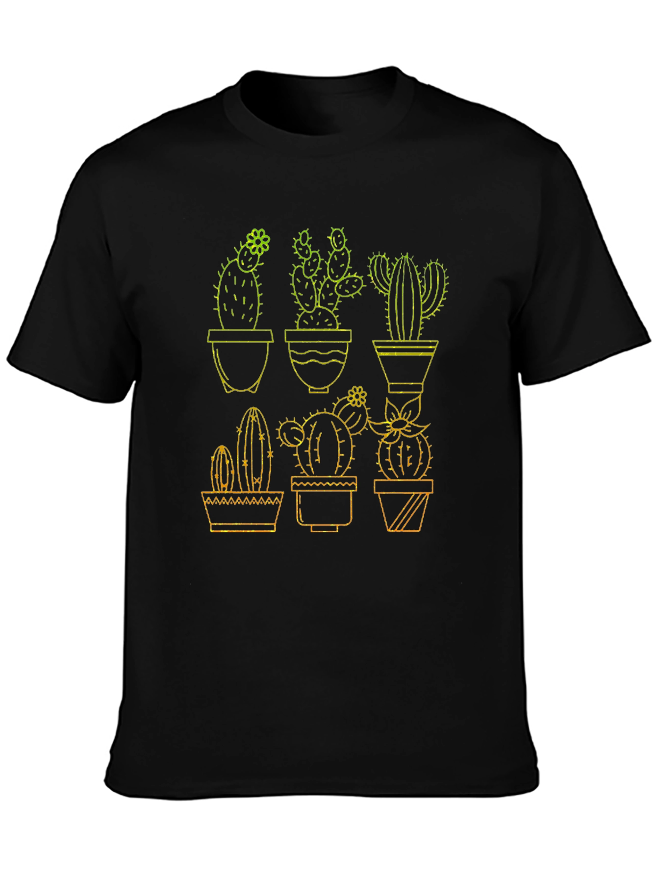 Cactus Graphic Tee - Black Cotton T-Shirt