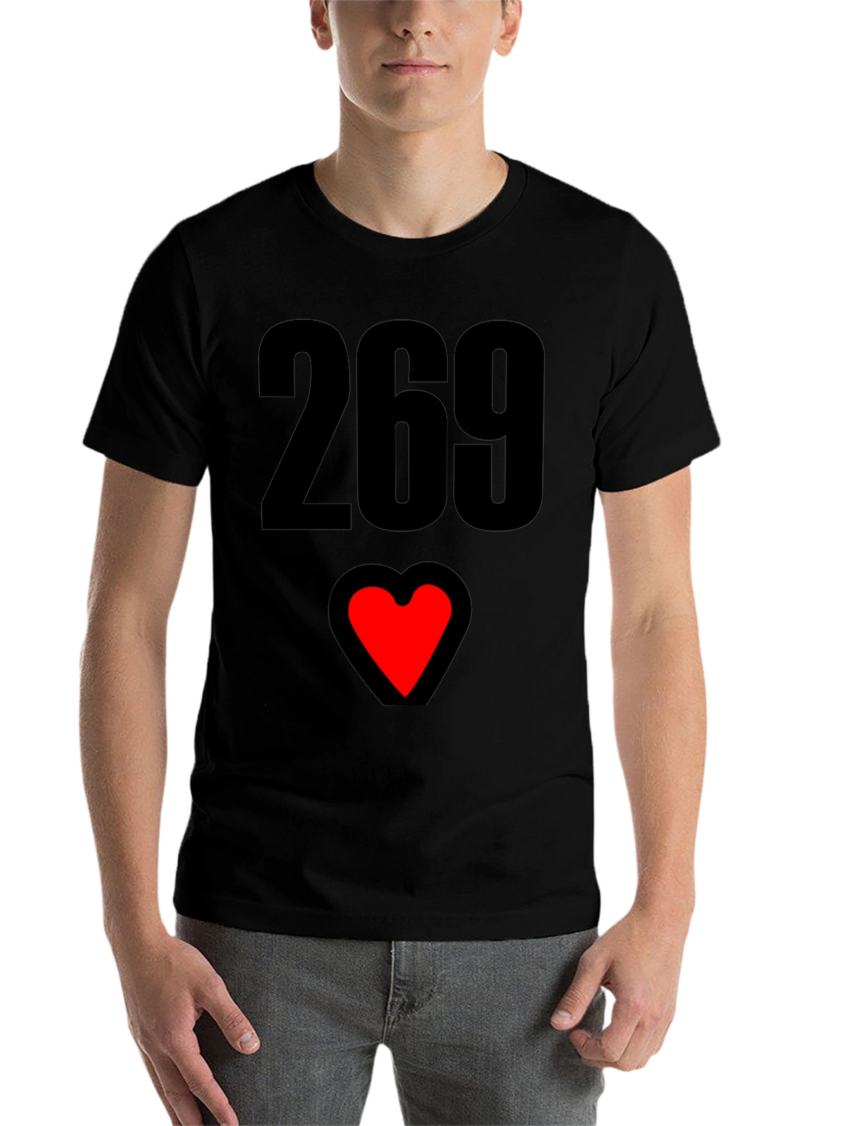 269 Heart Graphic T-Shirt - Black