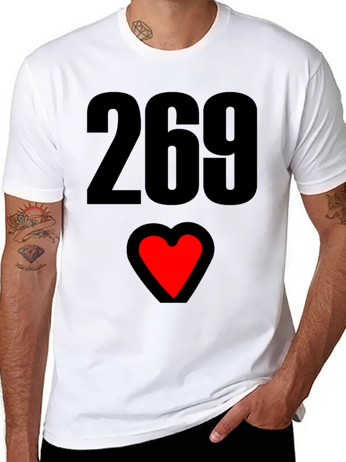 269 Heart Graphic T-Shirt - Black