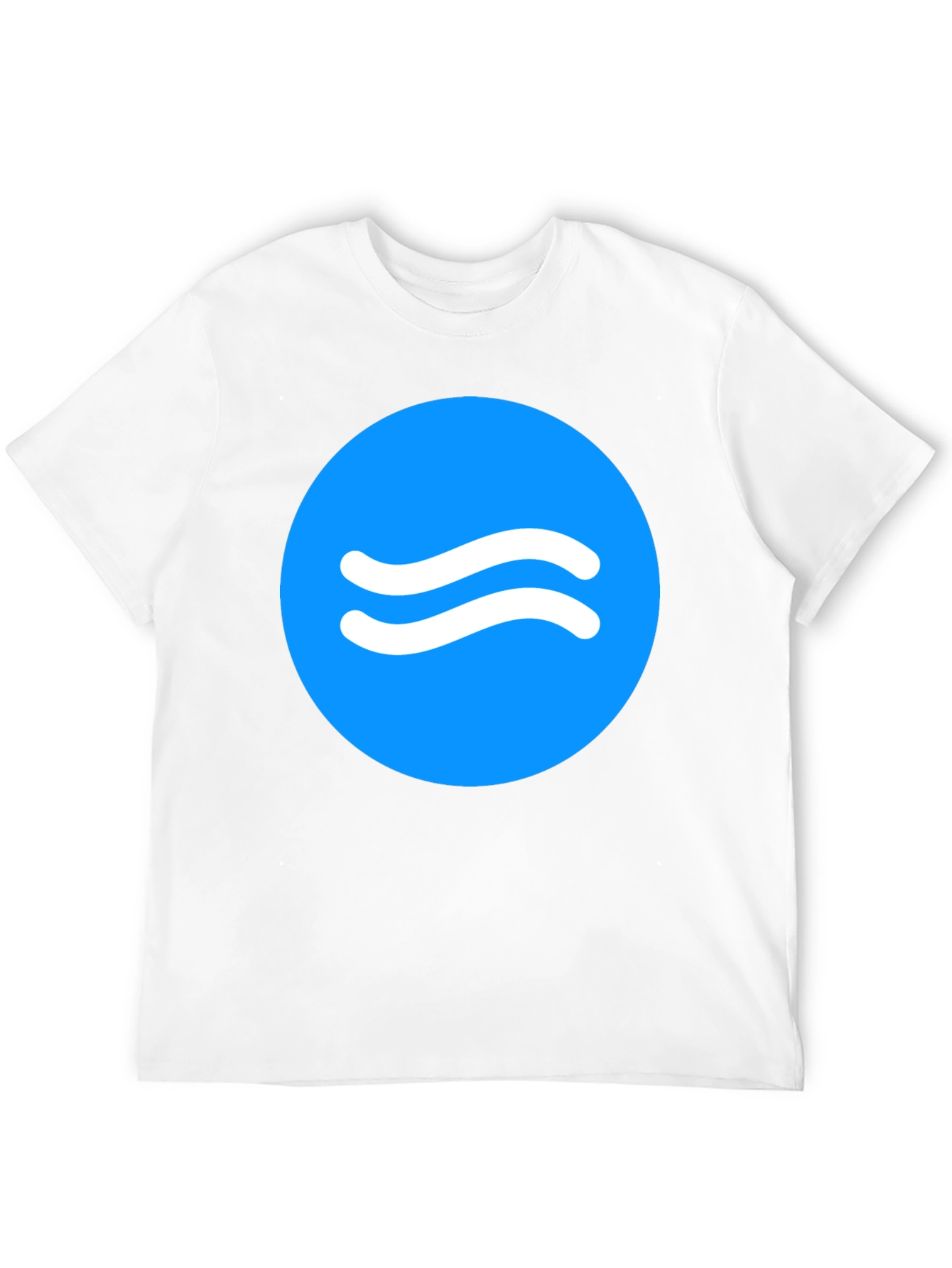 Trendy Black Tee with Blue Wave Circle Design