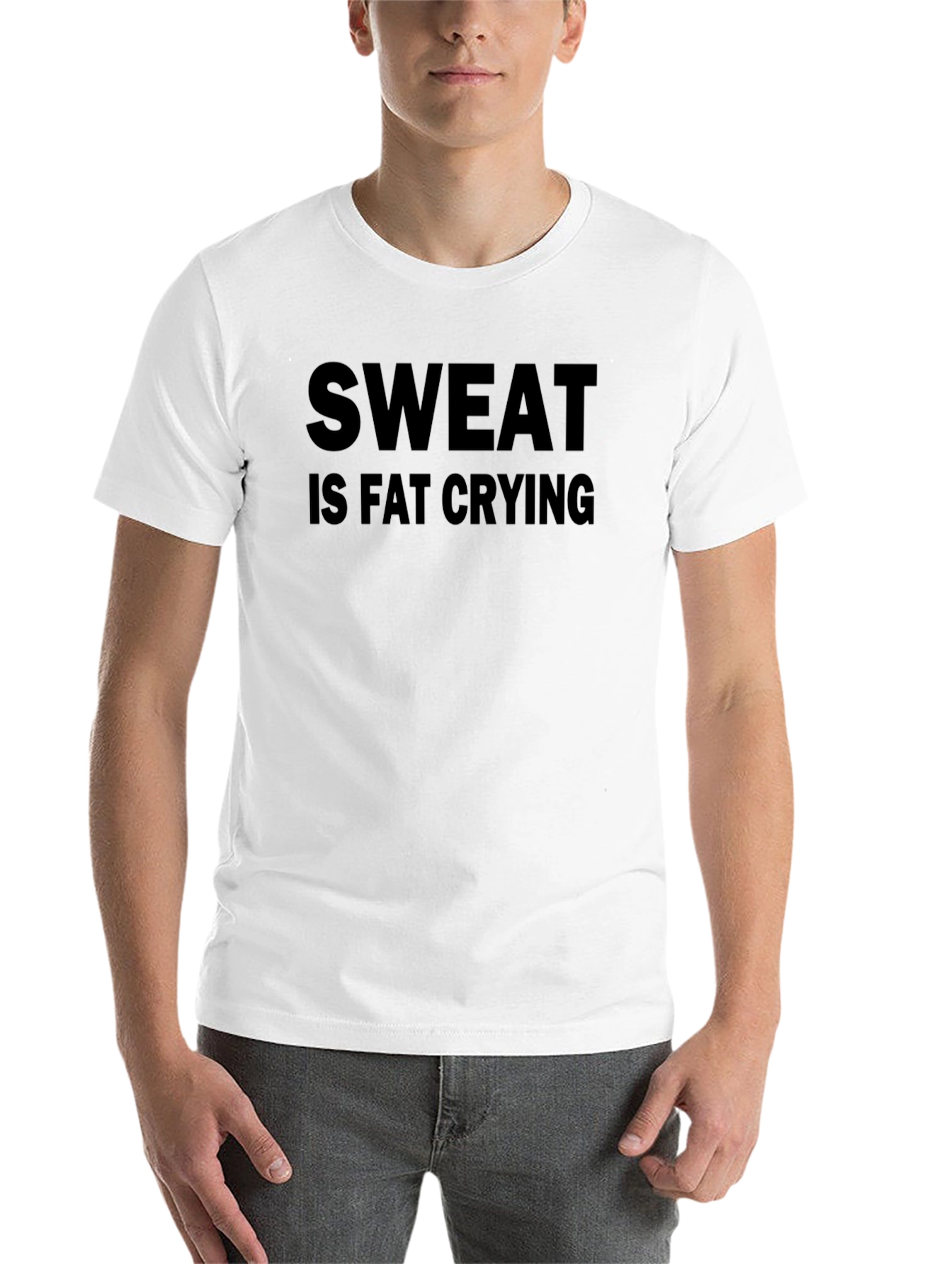 Sweat is Fat Crying Black Graphic Tee