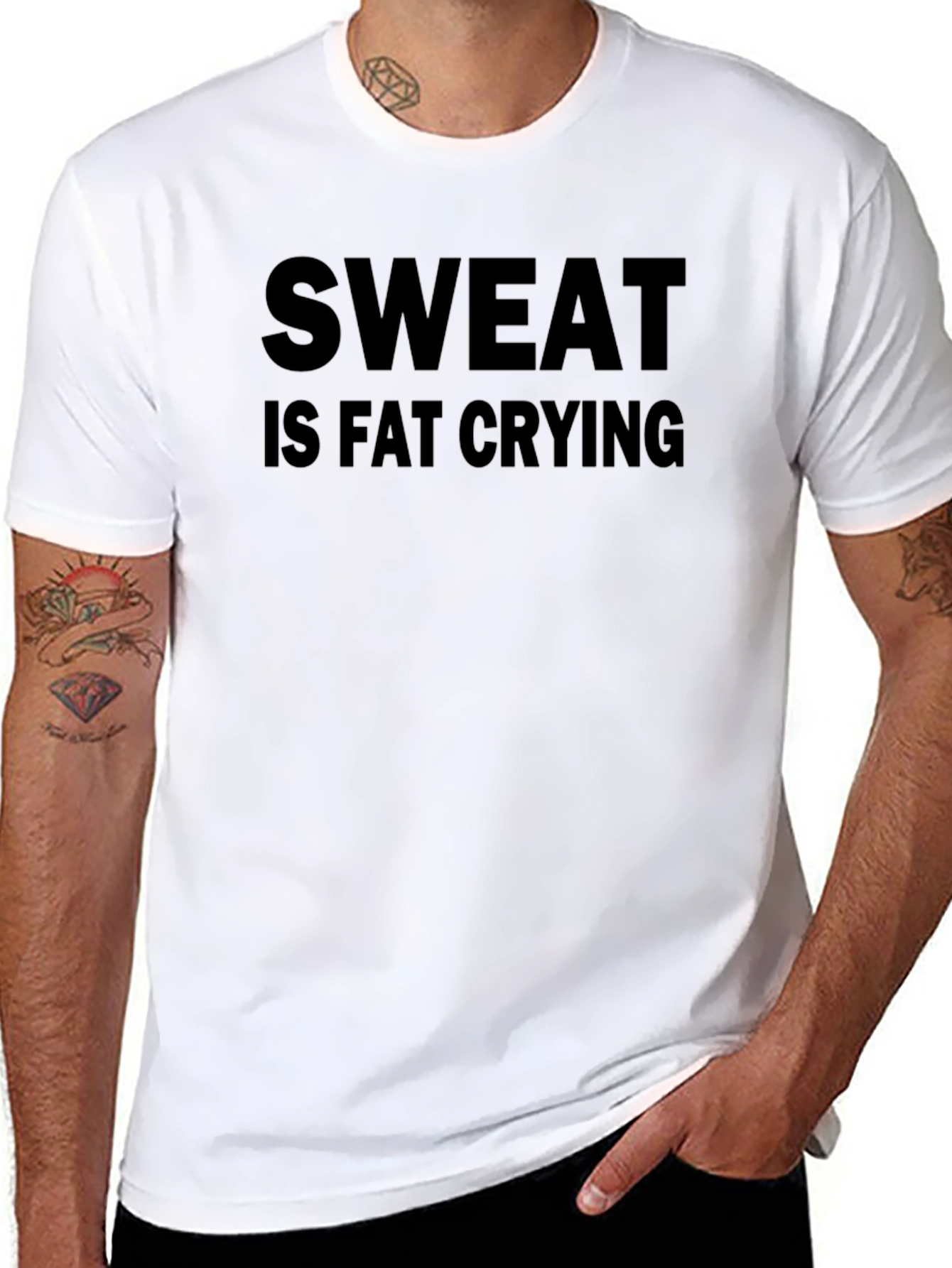 Sweat is Fat Crying Black Graphic Tee