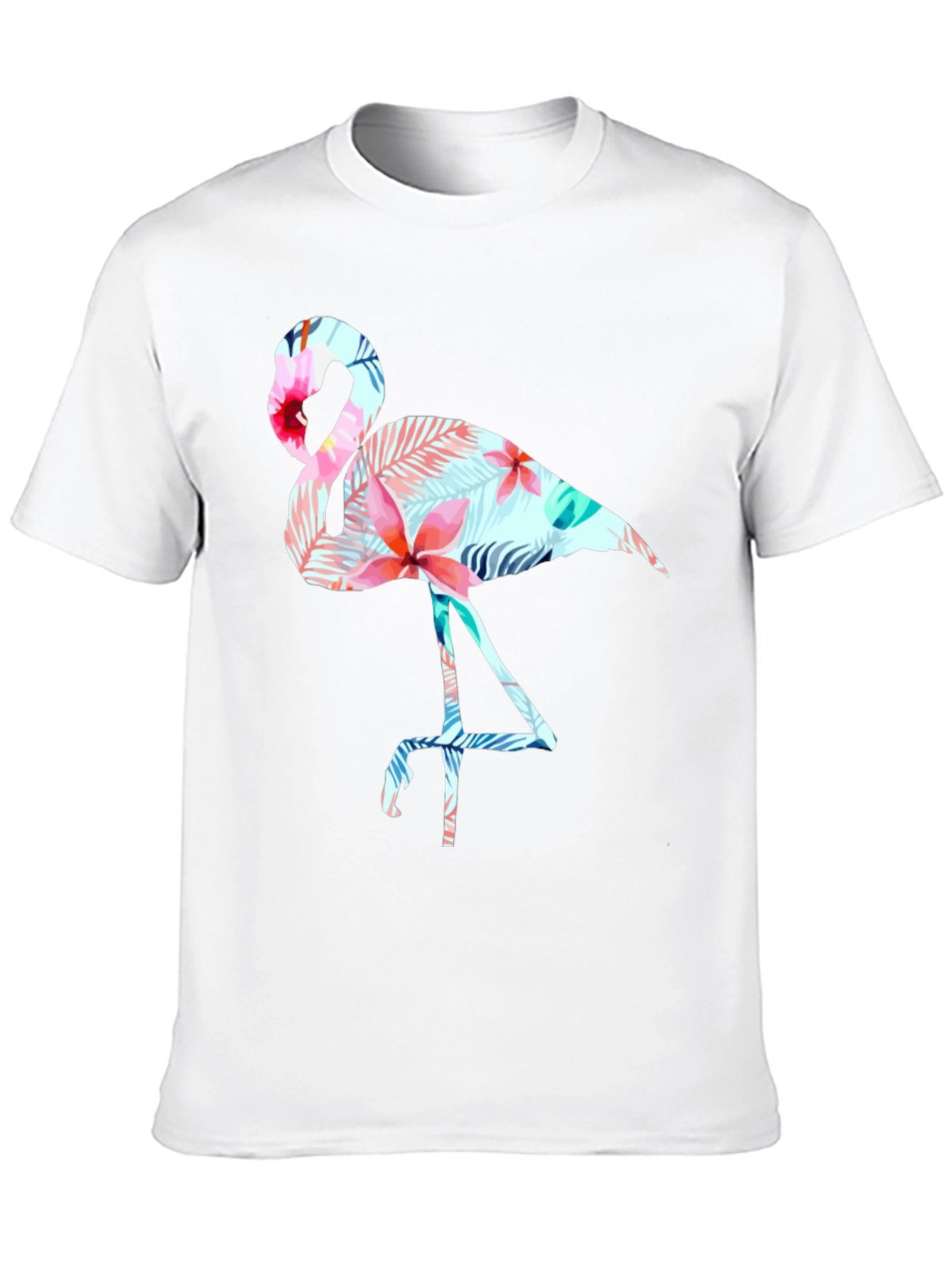 Tropical Flamingo Graphic Tee - Black