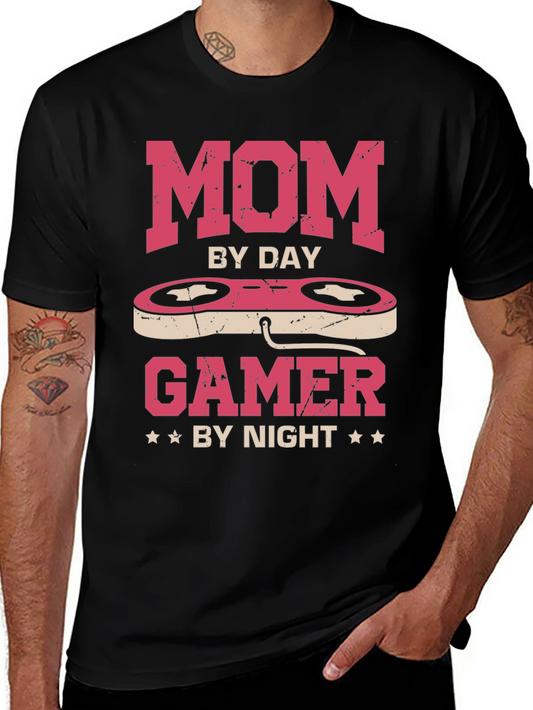 Mom By Day Gamer By Night T-Shirt - Black