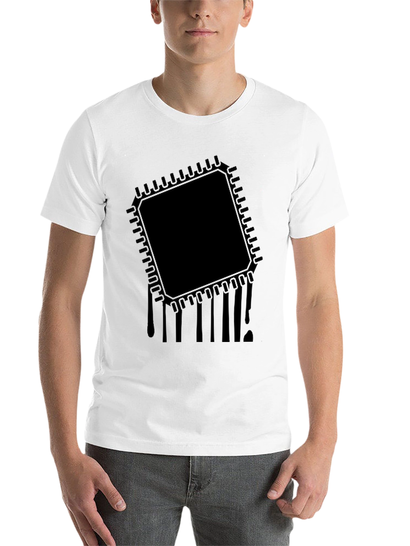 Circuit Drip Black T-Shirt - Tech Inspired Style