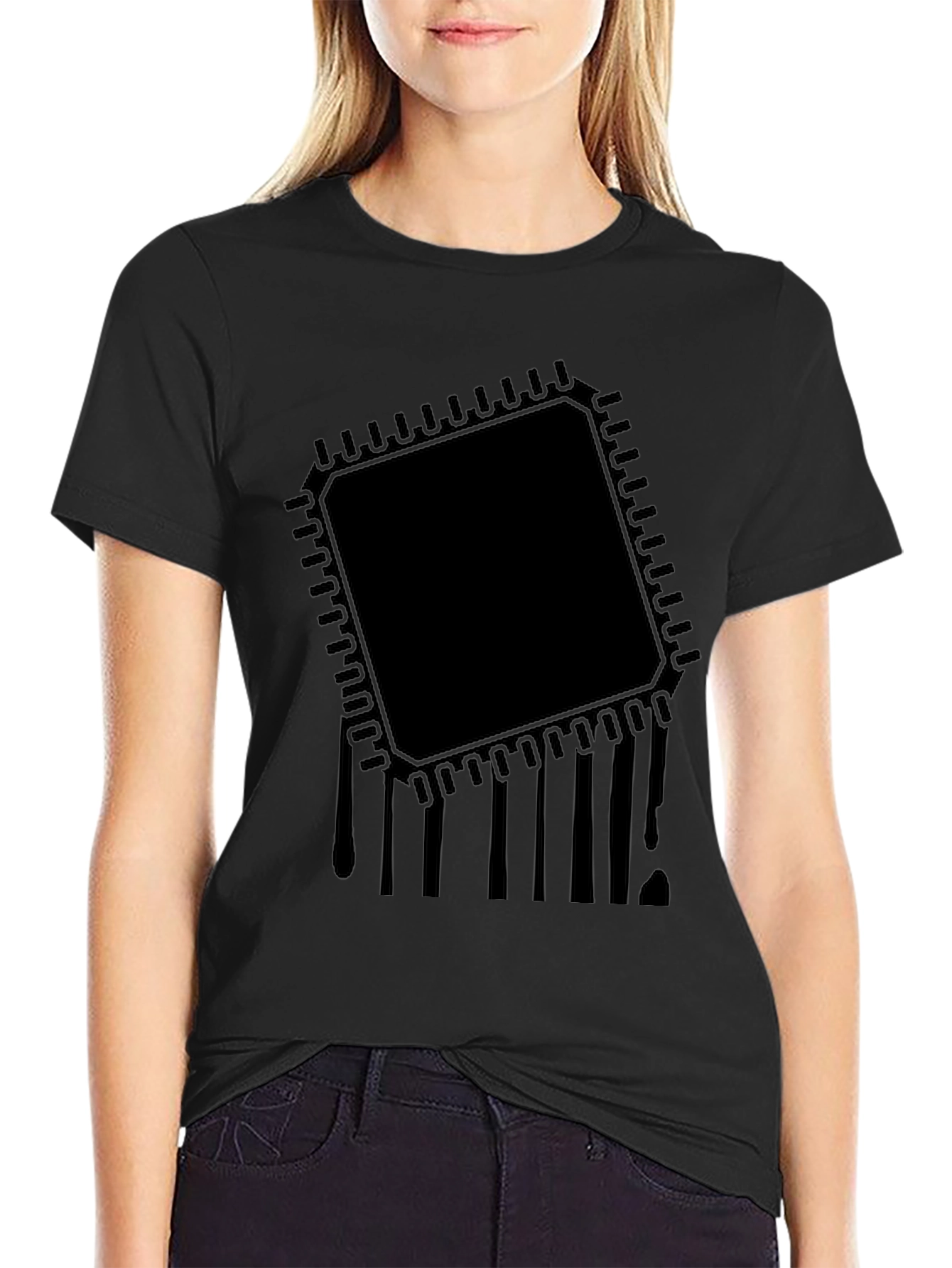 Circuit Drip Black T-Shirt - Tech Inspired Style