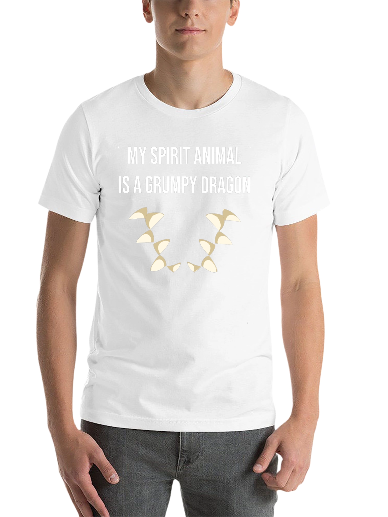 Grumpy Dragon Spirit Animal T-Shirt - Black