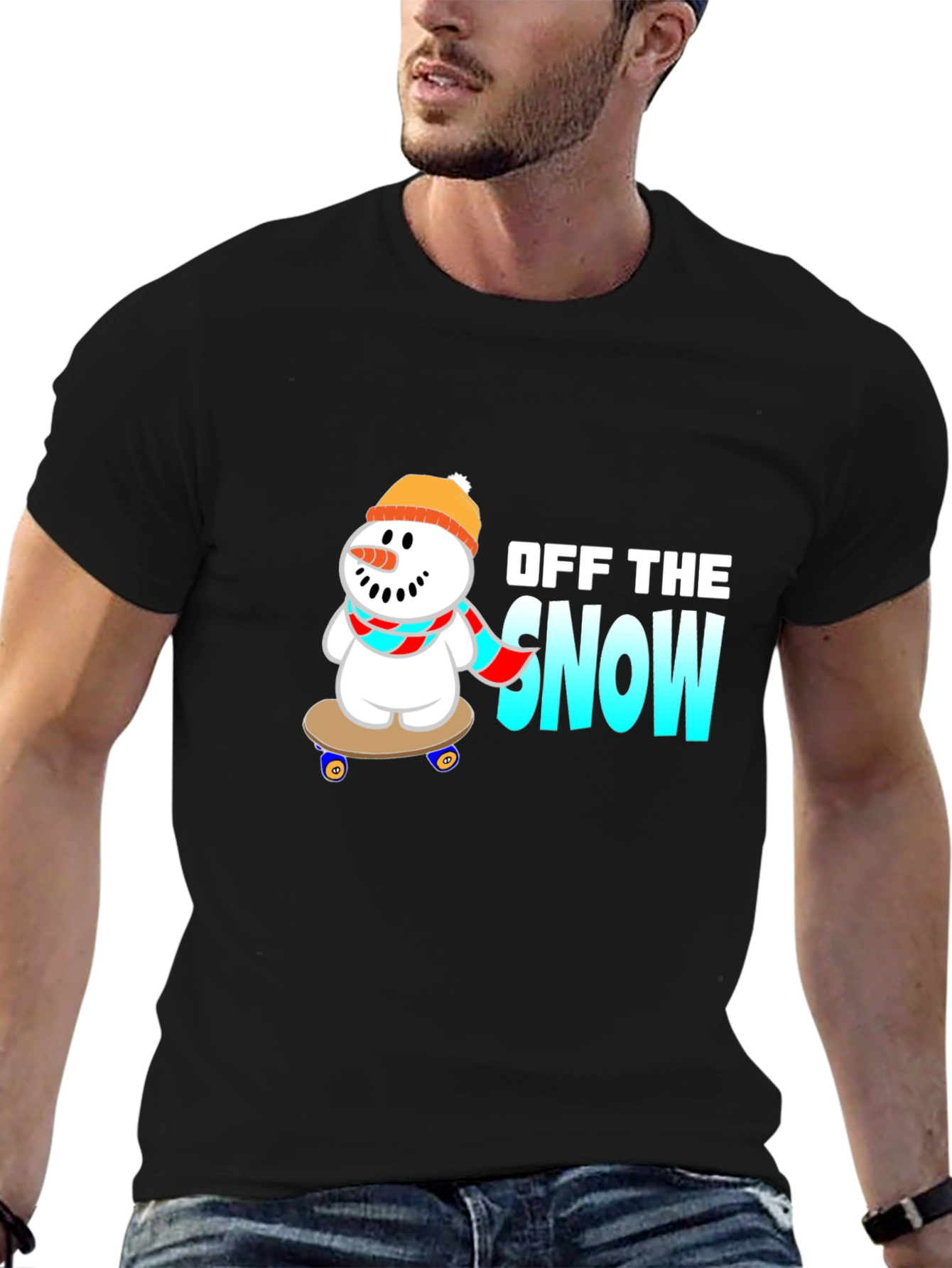 Off the Snow Skateboard Snowman Graphic Tee