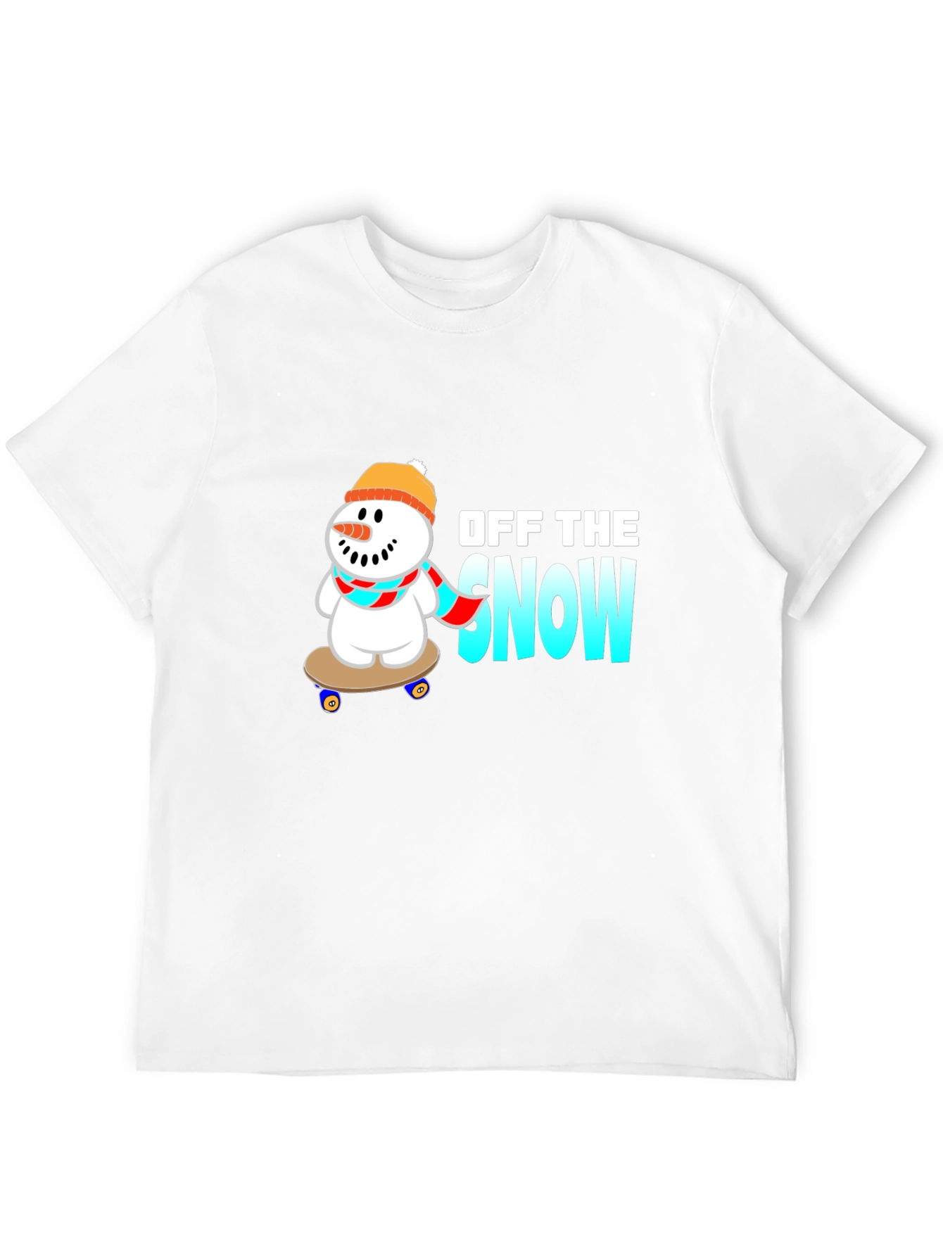 Off the Snow Skateboard Snowman Graphic Tee