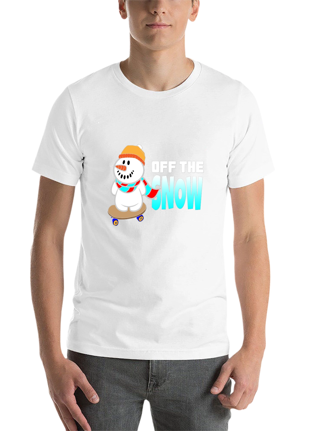 Off the Snow Skateboard Snowman Graphic Tee
