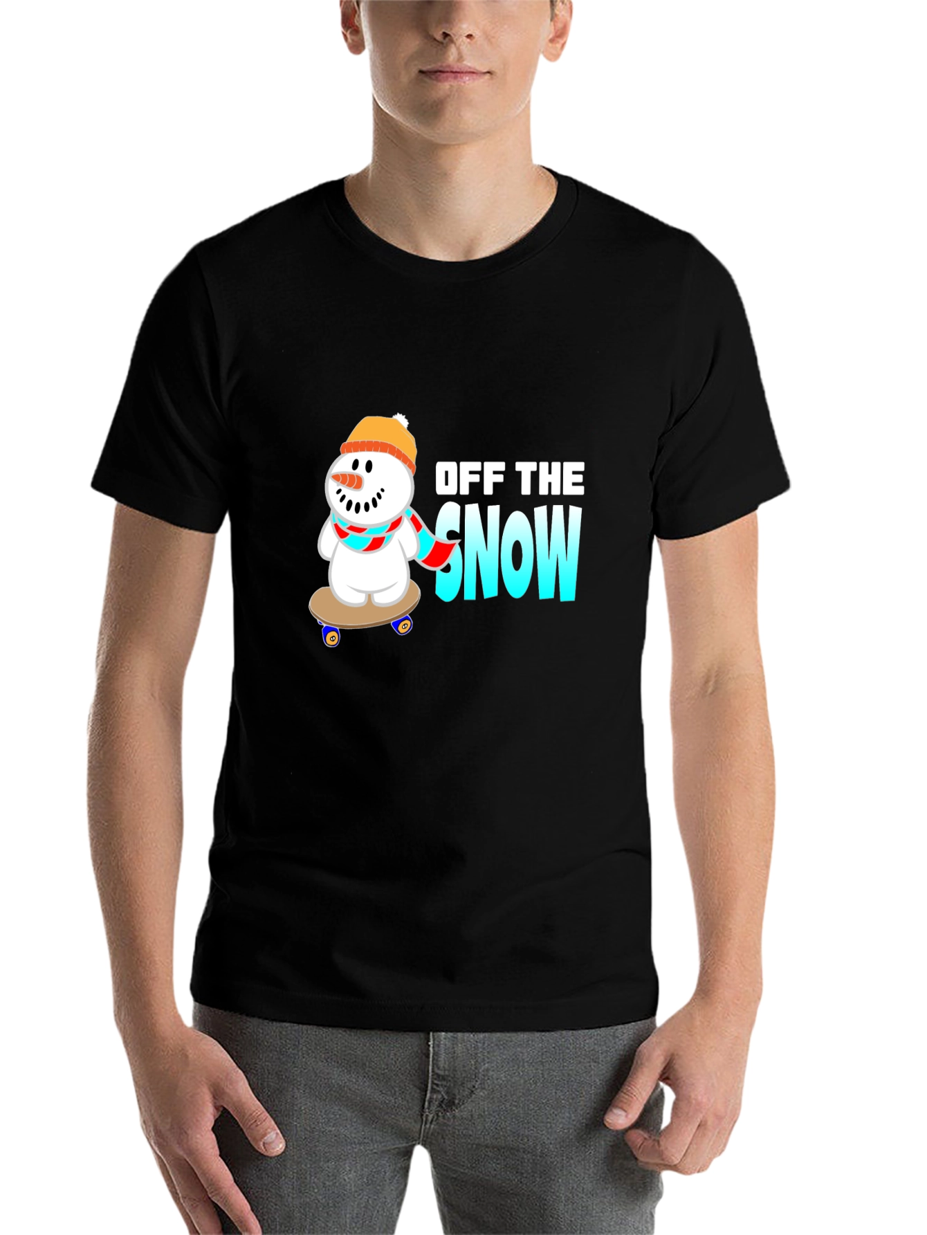 Off the Snow Skateboard Snowman Graphic Tee