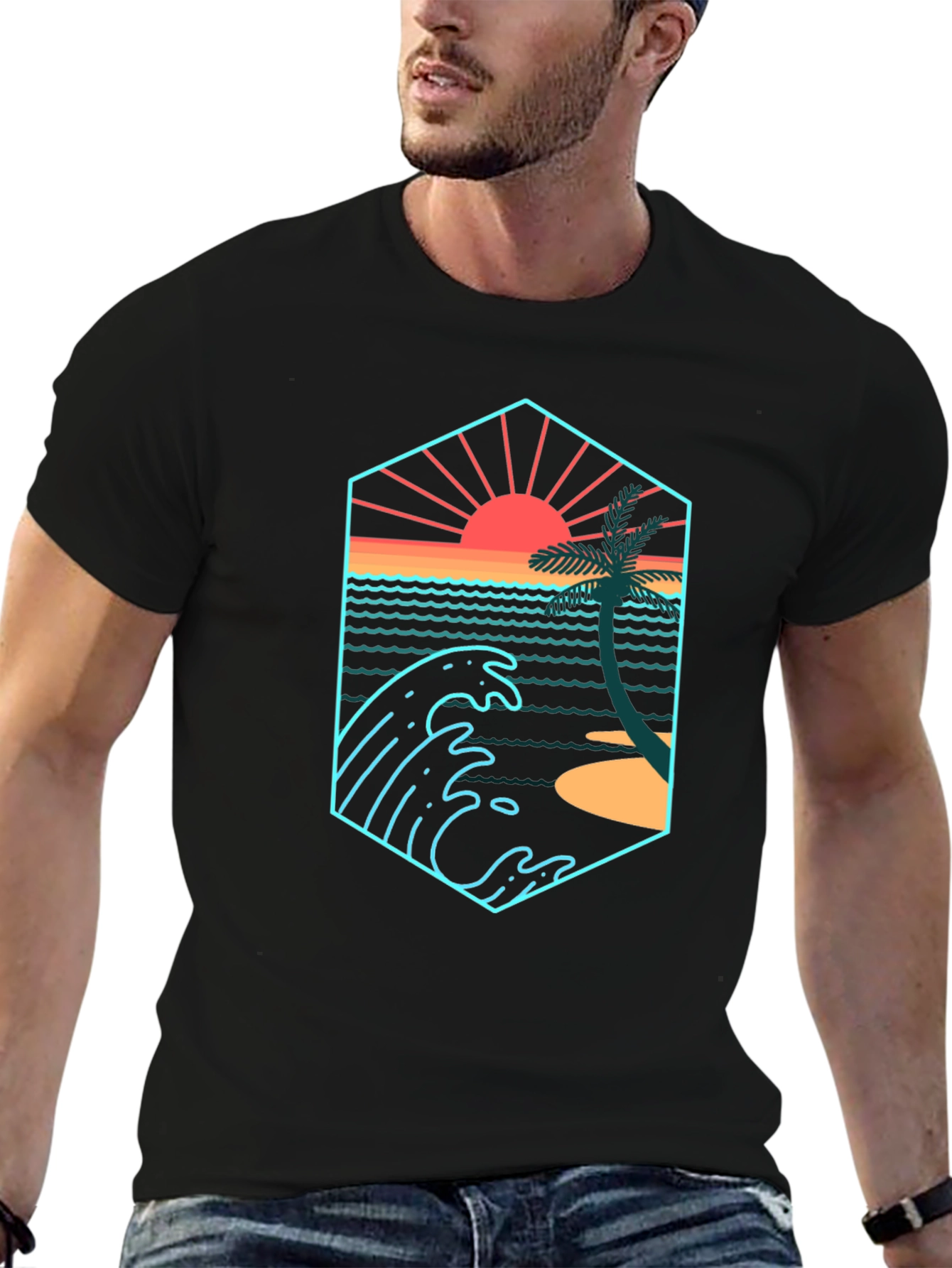 Sunset Wave Graphic T-Shirt