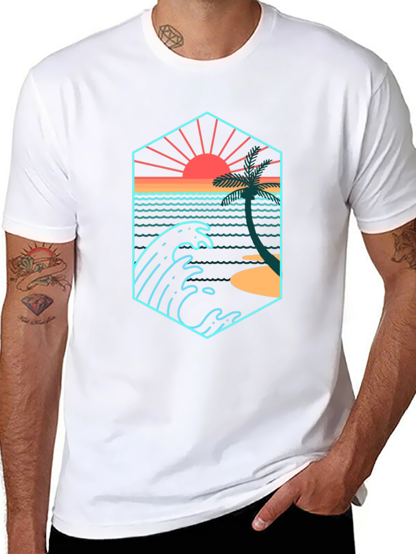 Sunset Wave Graphic T-Shirt