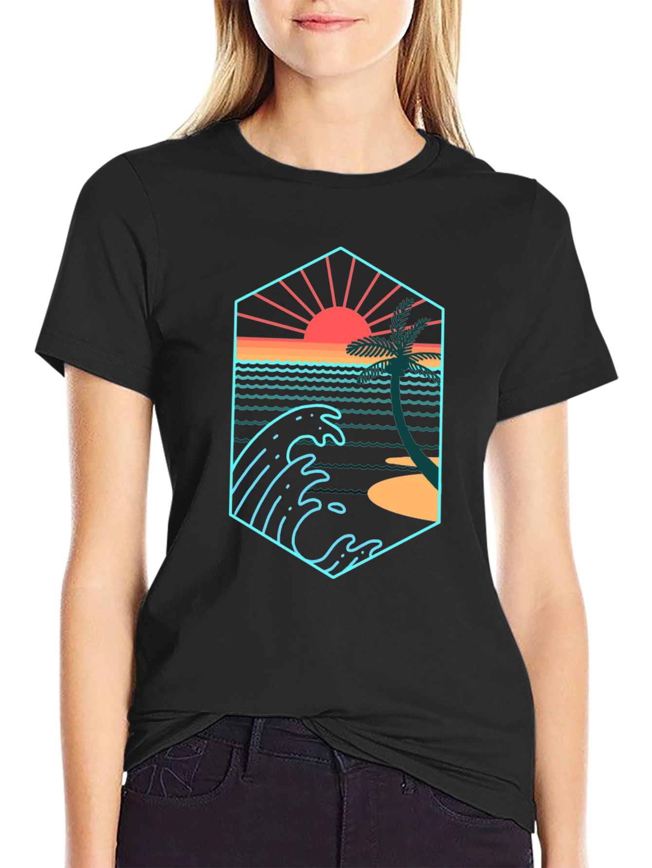 Sunset Wave Graphic T-Shirt