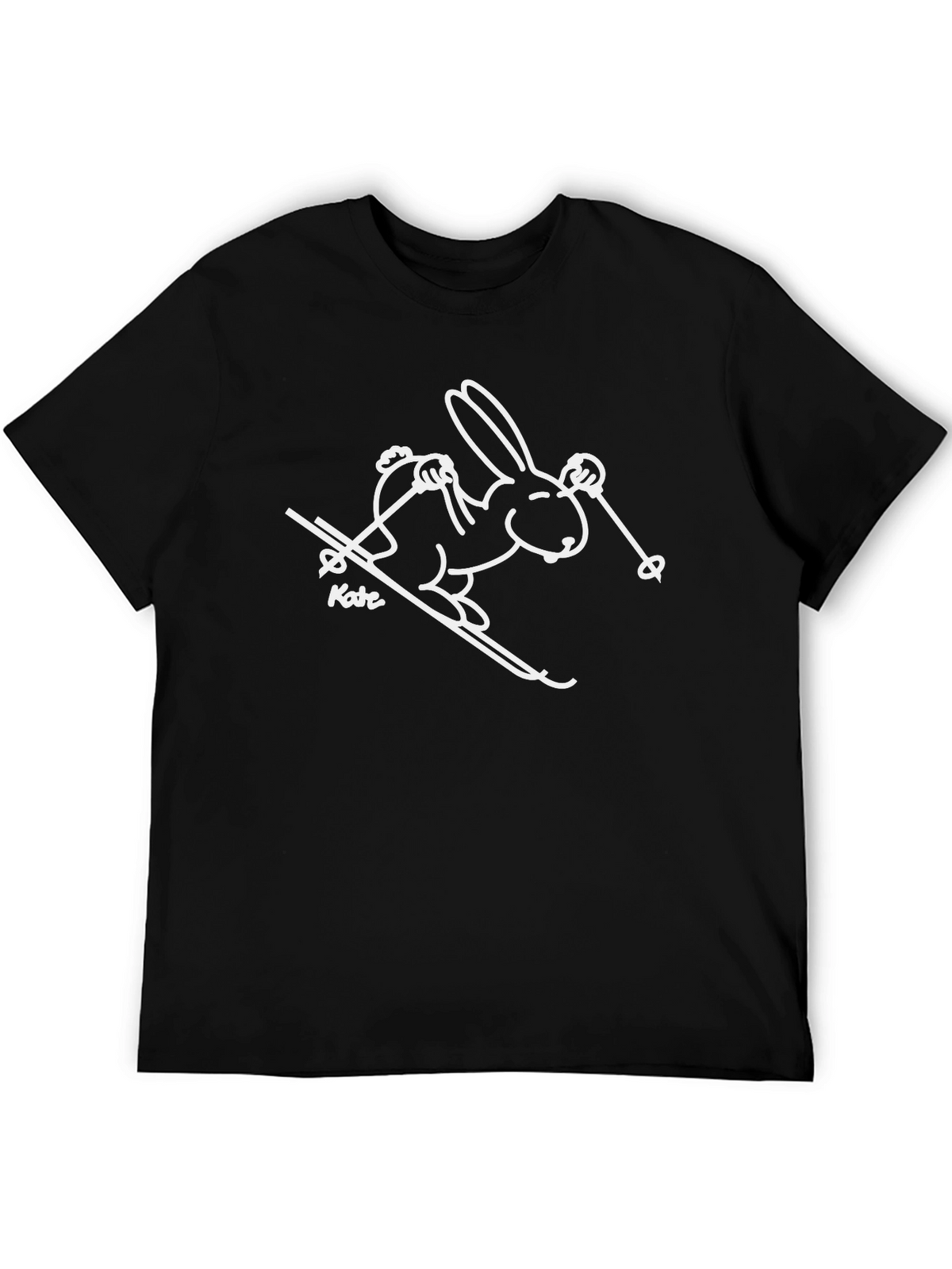 Skiing Rabbit Graphic T-Shirt - Unisex Cotton Tee