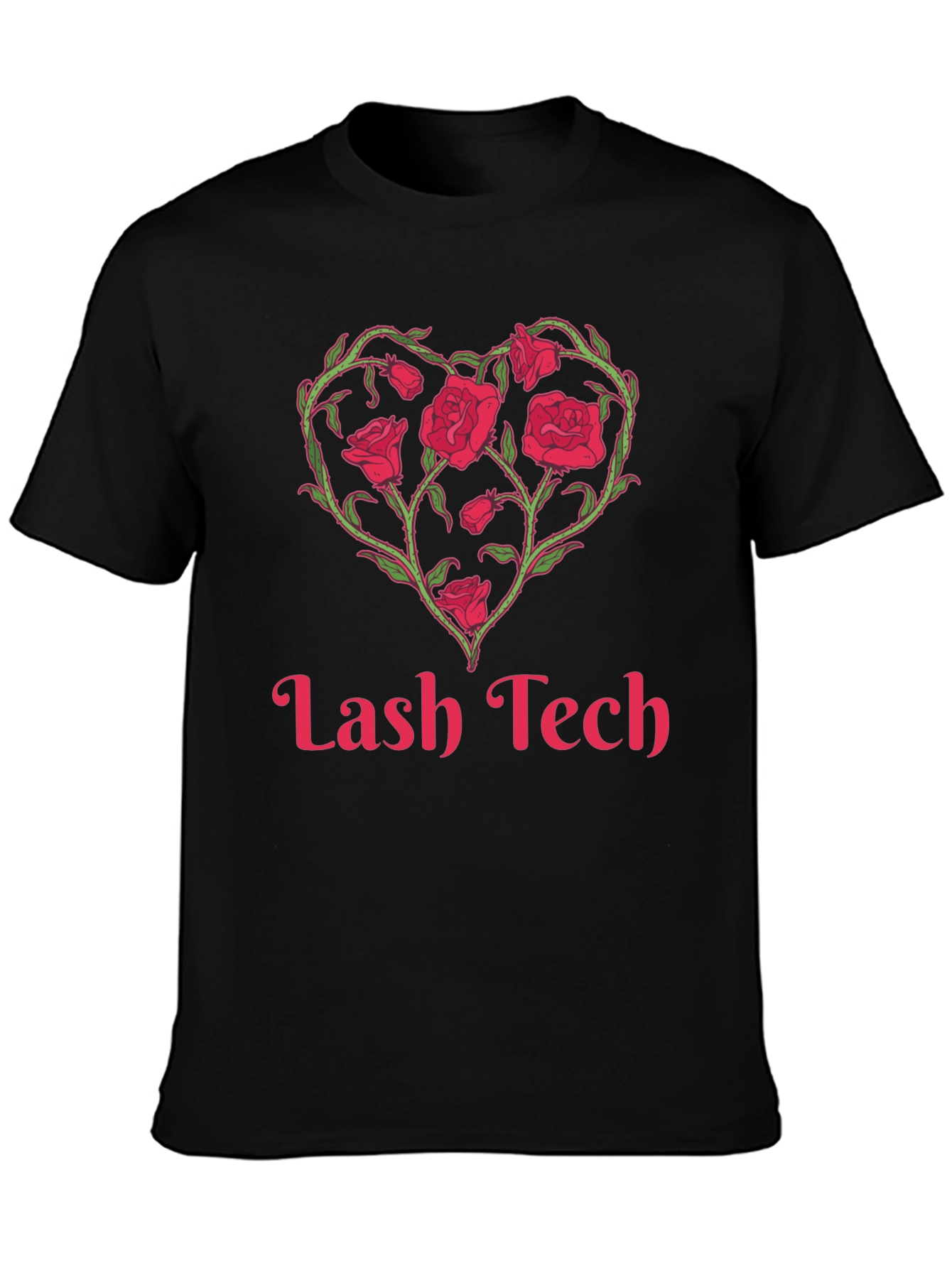 Lash Tech Rose Heart Graphic T-Shirt