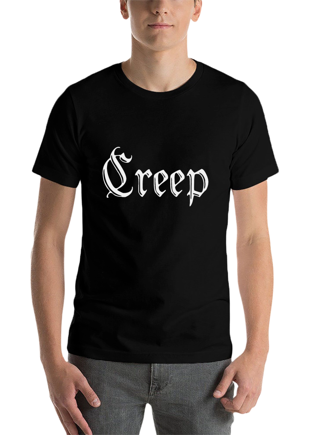 Creep Black T-Shirt - Gothic Text Design