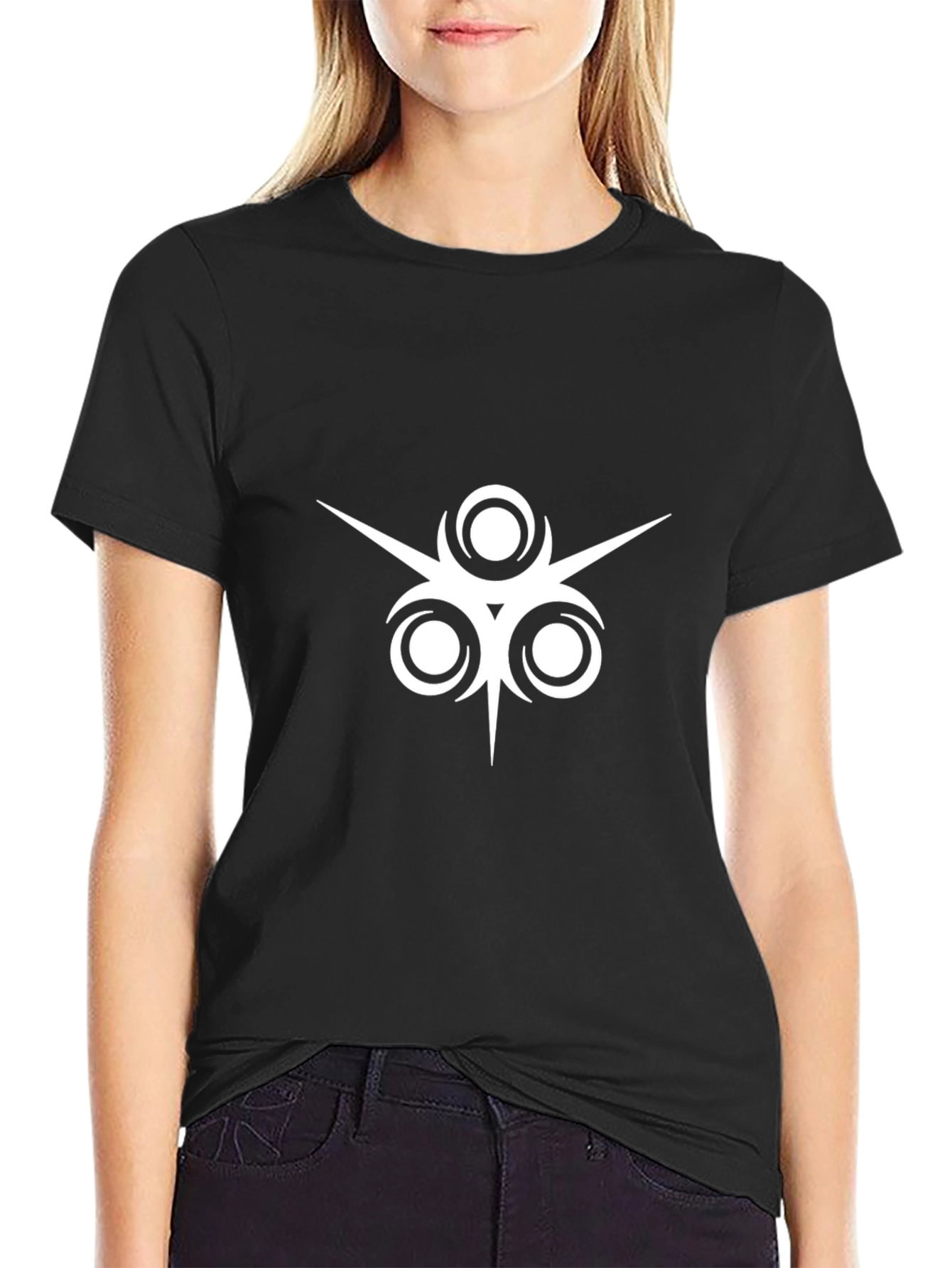 Abstract Graphic Print Black T-Shirt