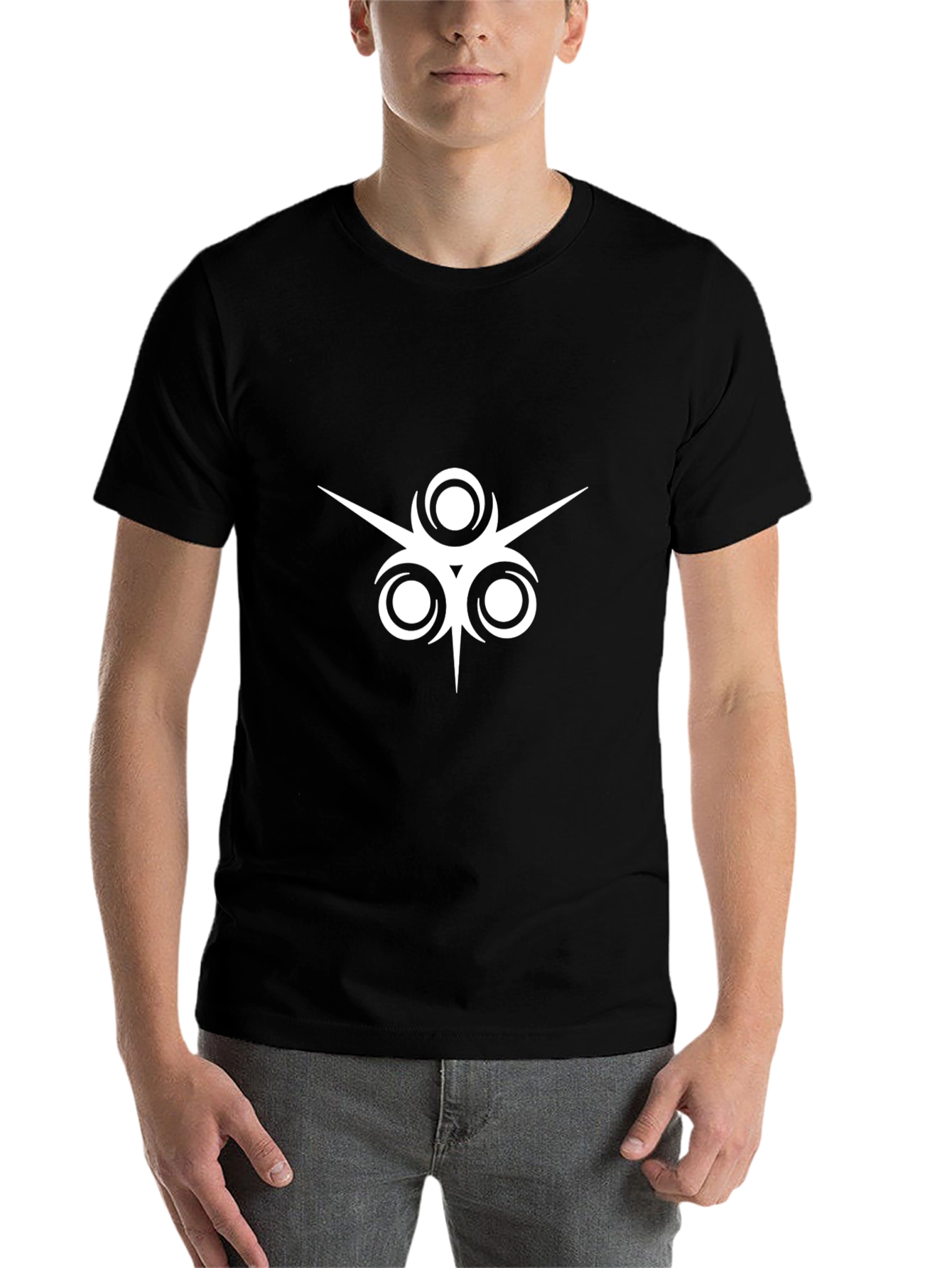Abstract Graphic Print Black T-Shirt