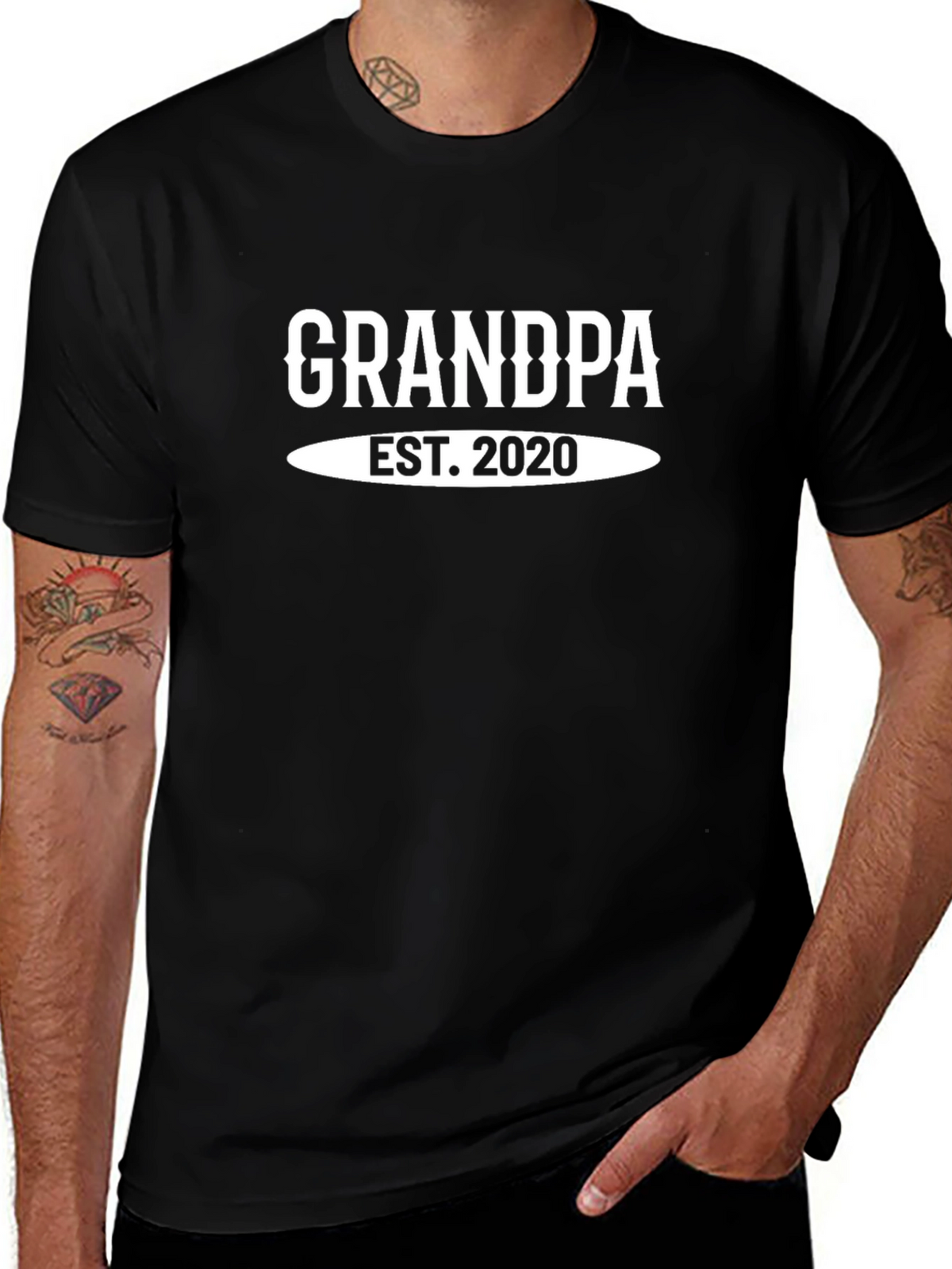 Grandpa Est. 2020 T-Shirt - New Grandfather Gift