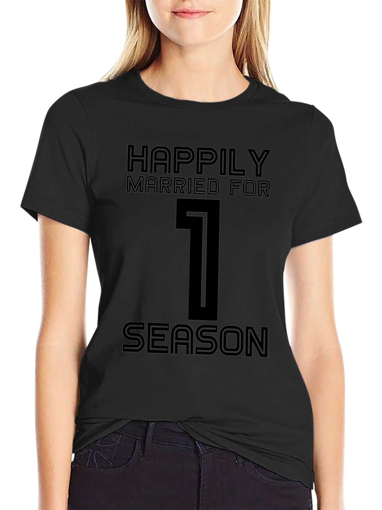 Happily Married For 1 Season Black T-Shirt