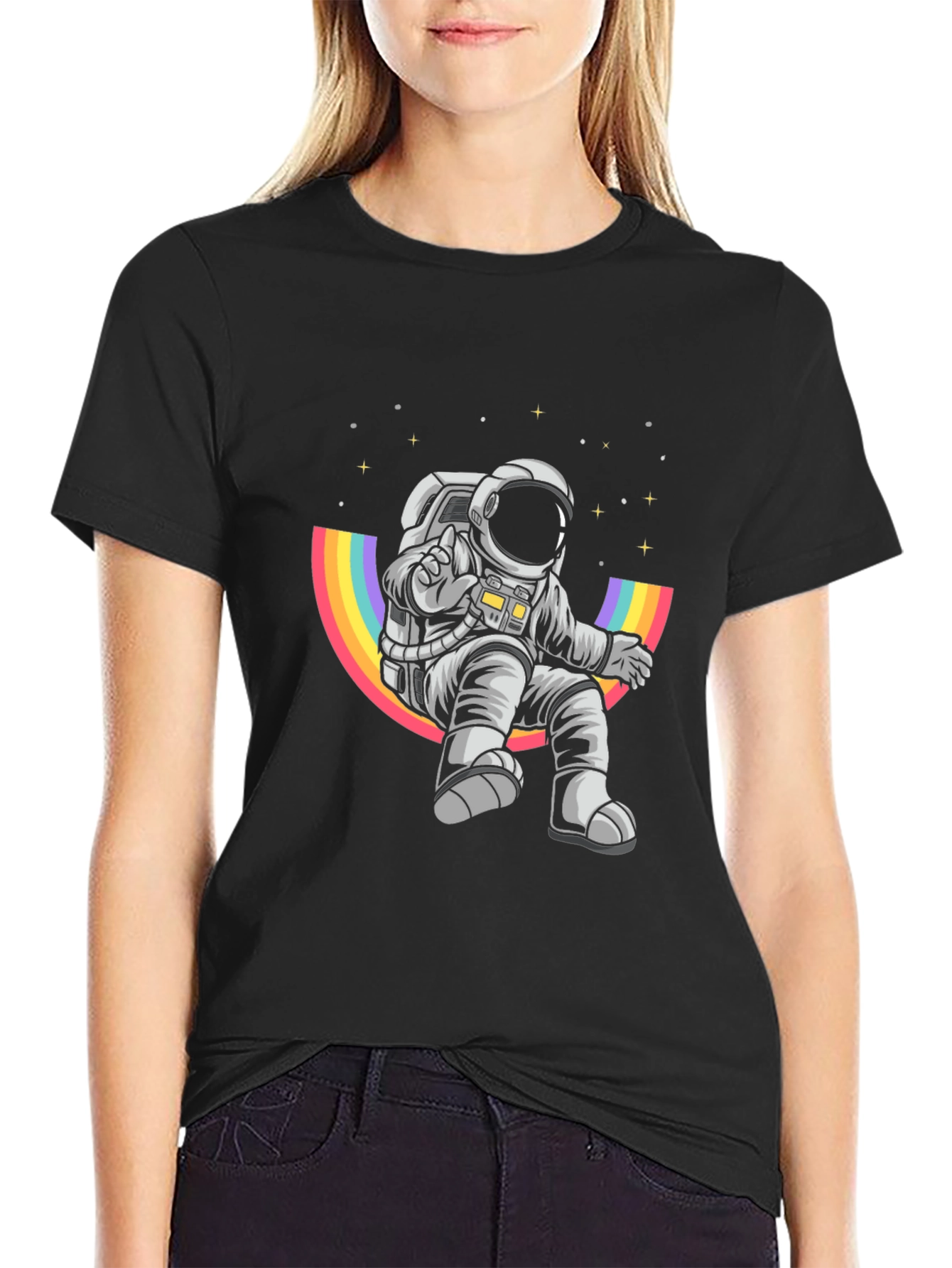 Astronaut Rainbow T-Shirt - Space Adventure Tee
