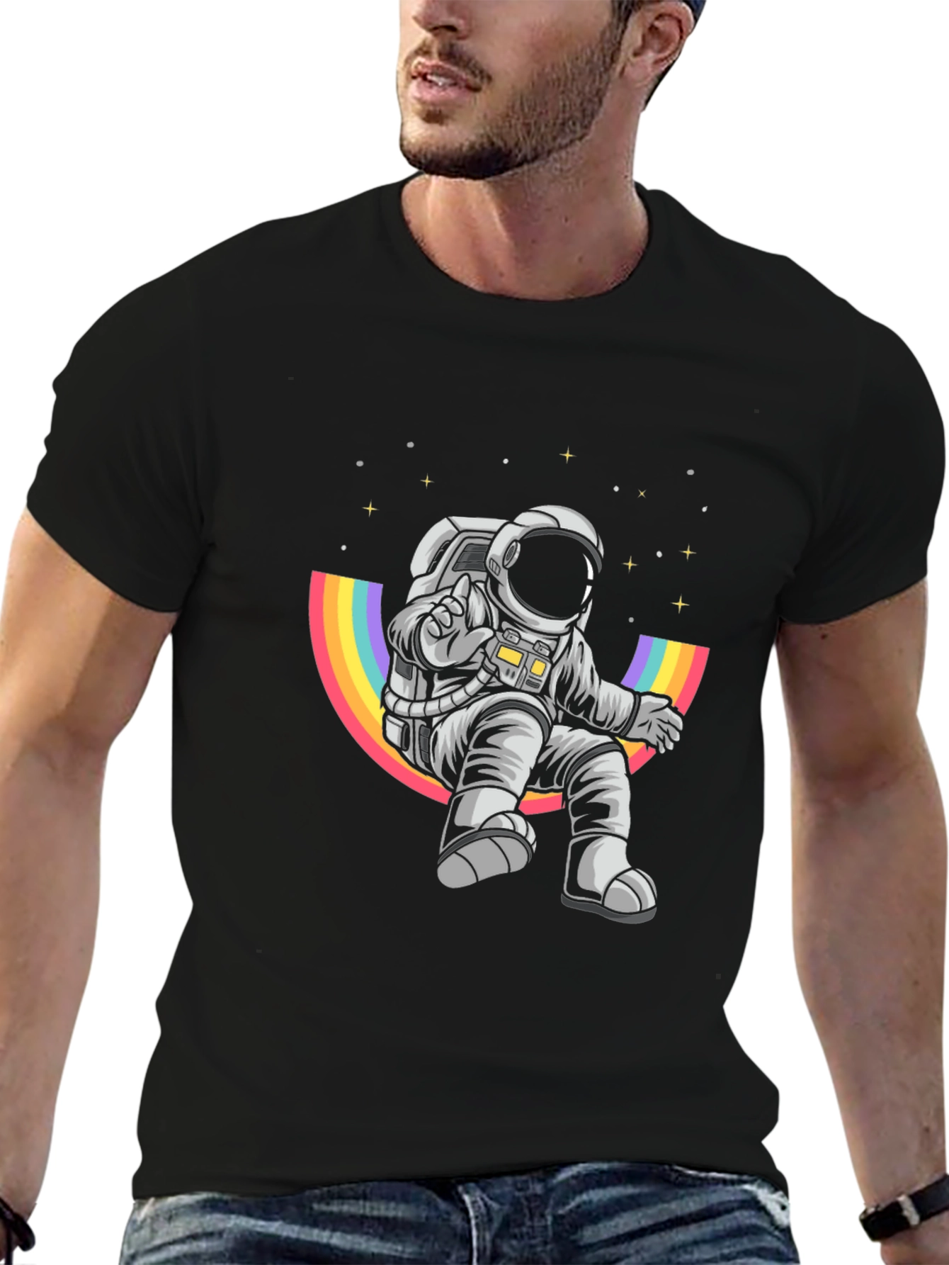 Astronaut Rainbow T-Shirt - Space Adventure Tee