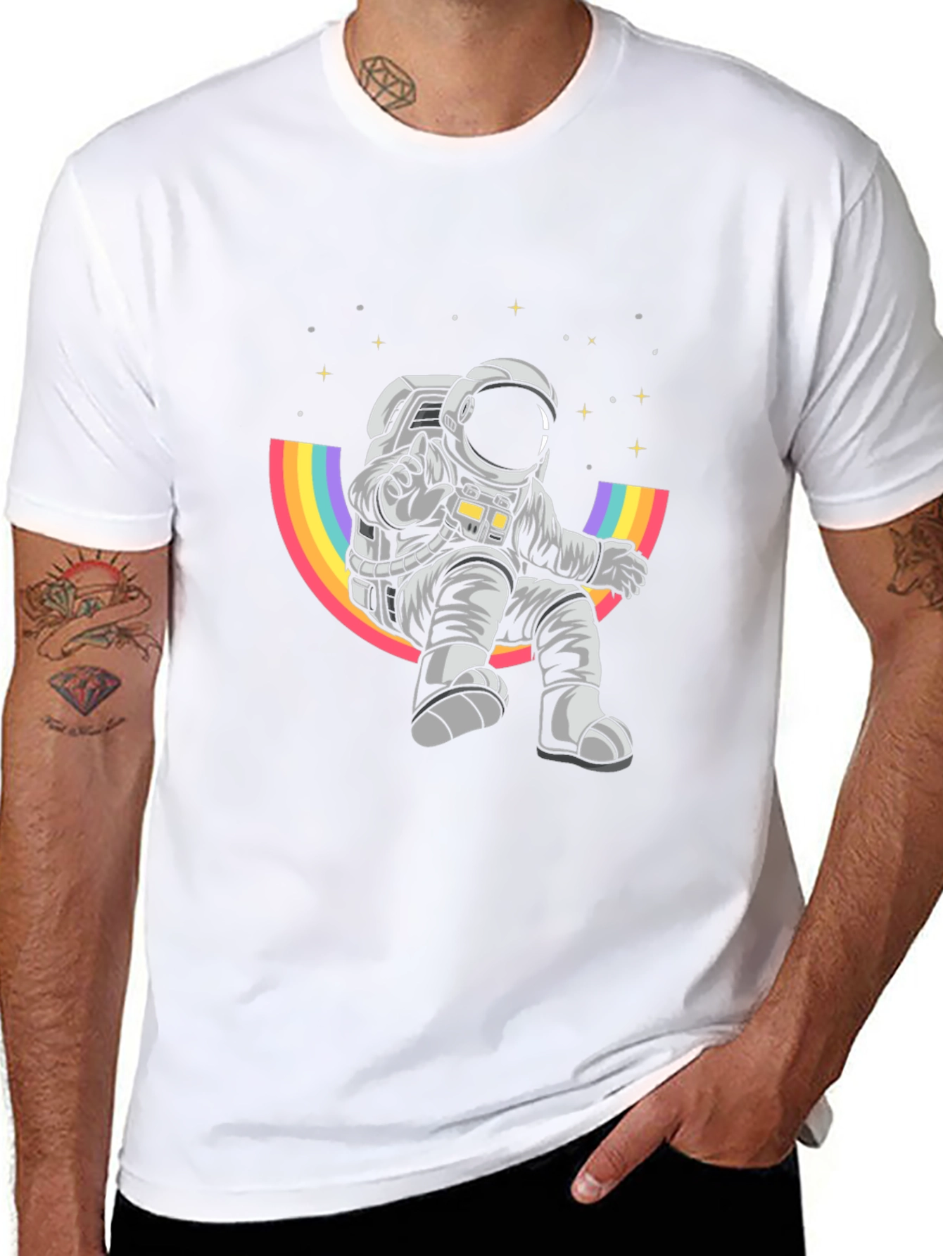 Astronaut Rainbow T-Shirt - Space Adventure Tee