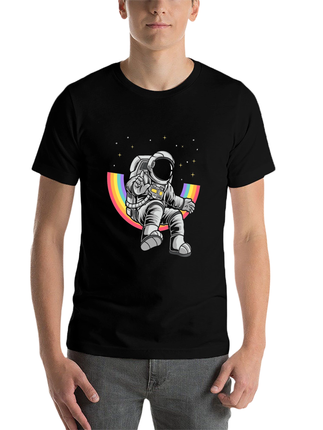 Astronaut Rainbow T-Shirt - Space Adventure Tee