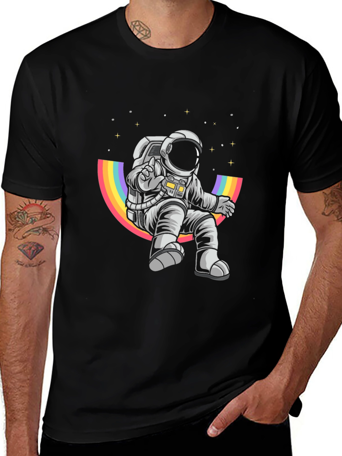 Astronaut Rainbow T-Shirt - Space Adventure Tee