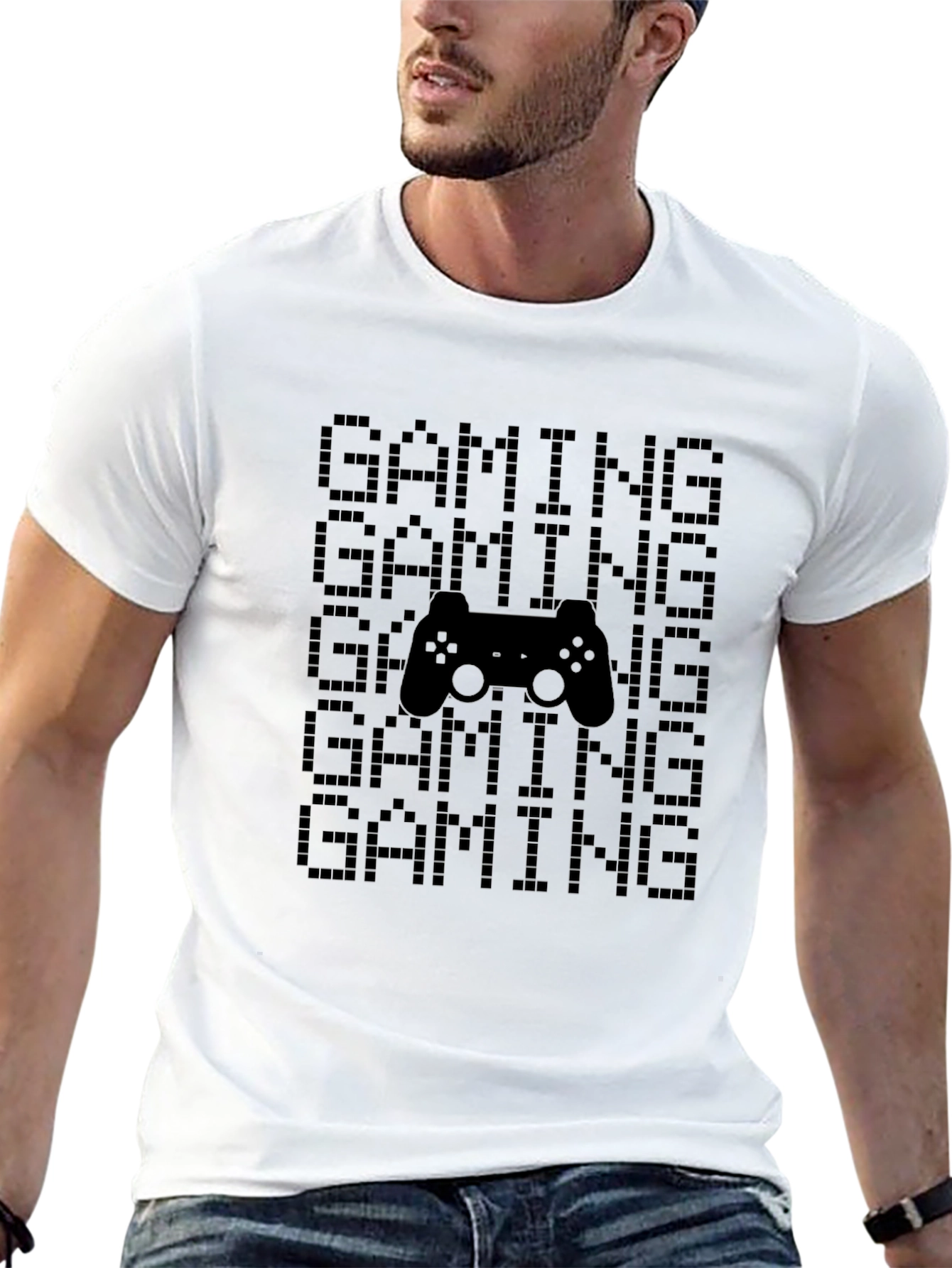Gaming Pixel Art Black T-Shirt