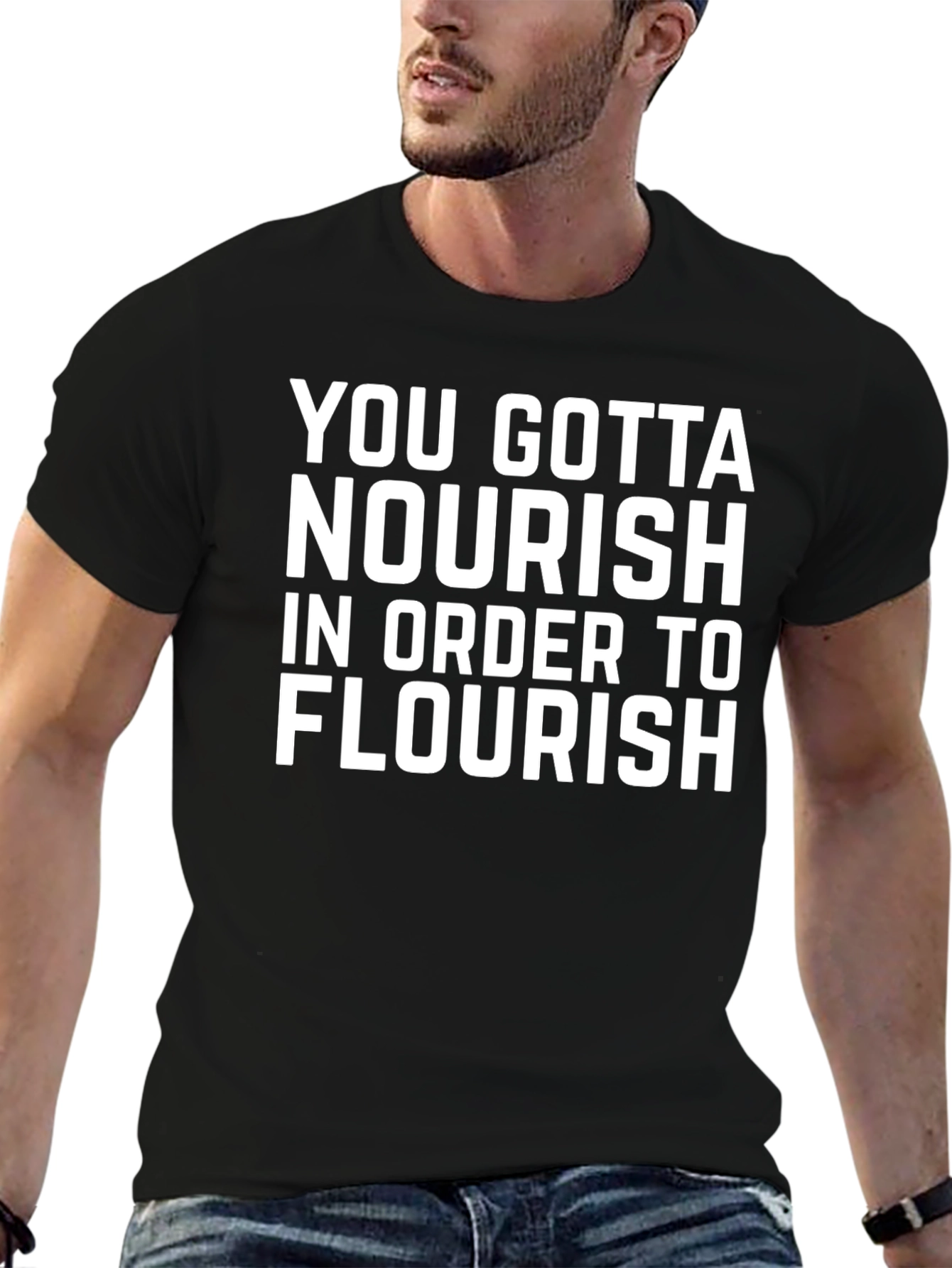 Nourish to Flourish Black T-Shirt
