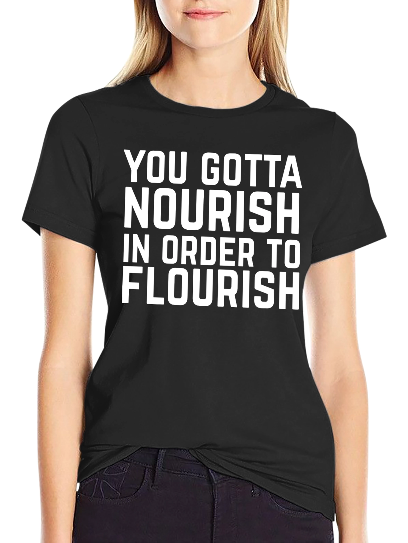Nourish to Flourish Black T-Shirt