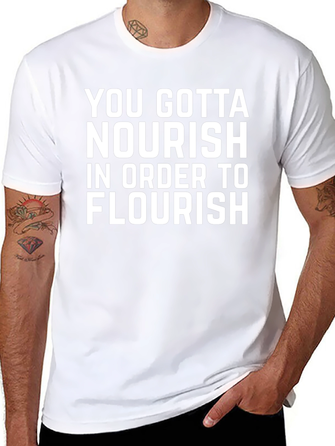 Nourish to Flourish Black T-Shirt