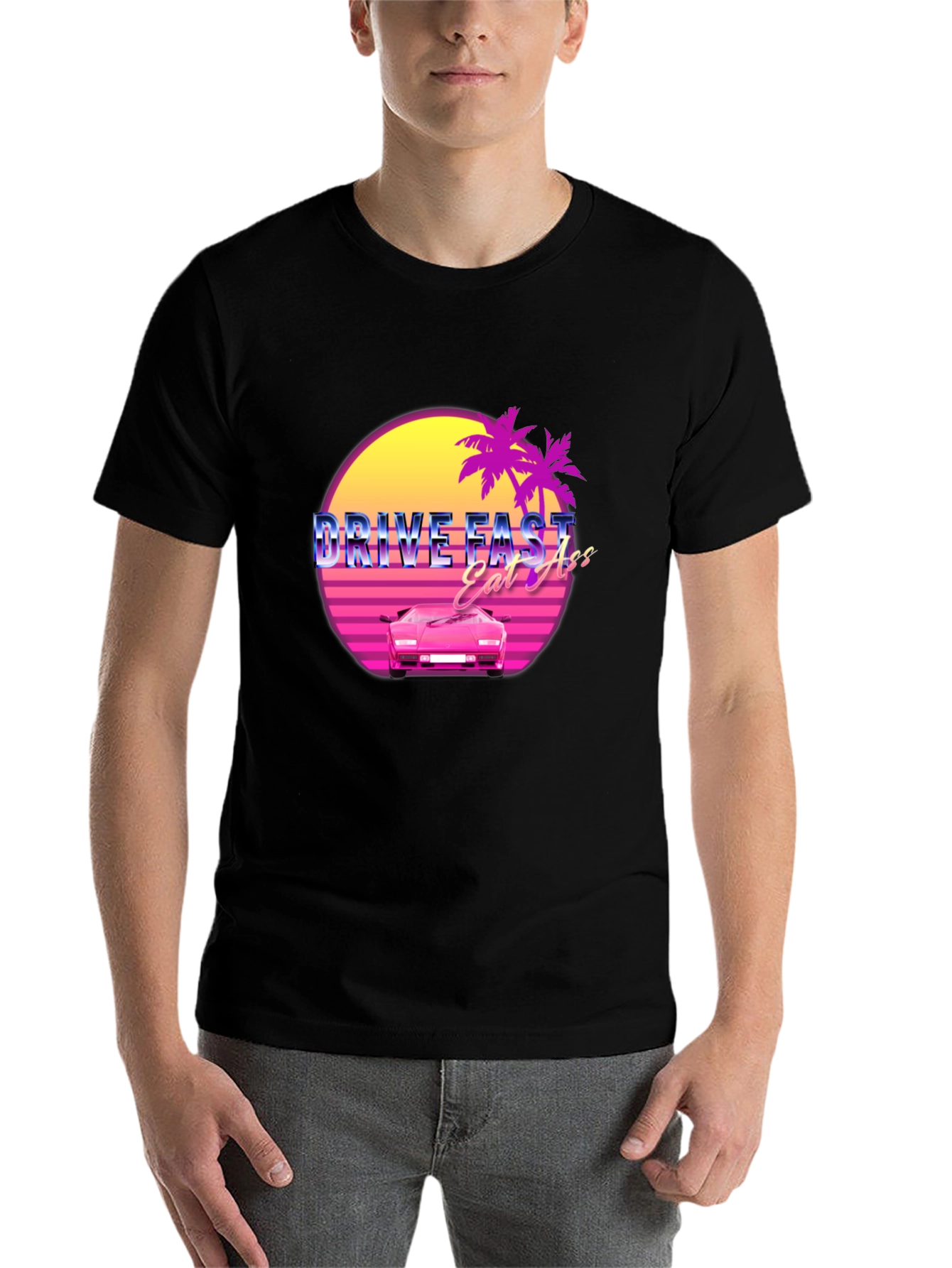 Drive Fast Eat Ass Retro Graphic T-Shirt